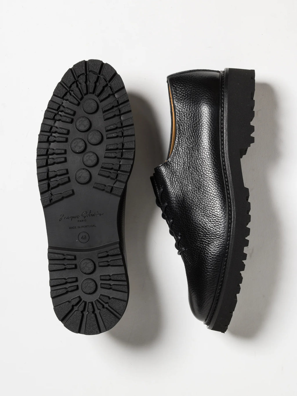 Jacques Solovière Edouard Lug Grained Leather - Black