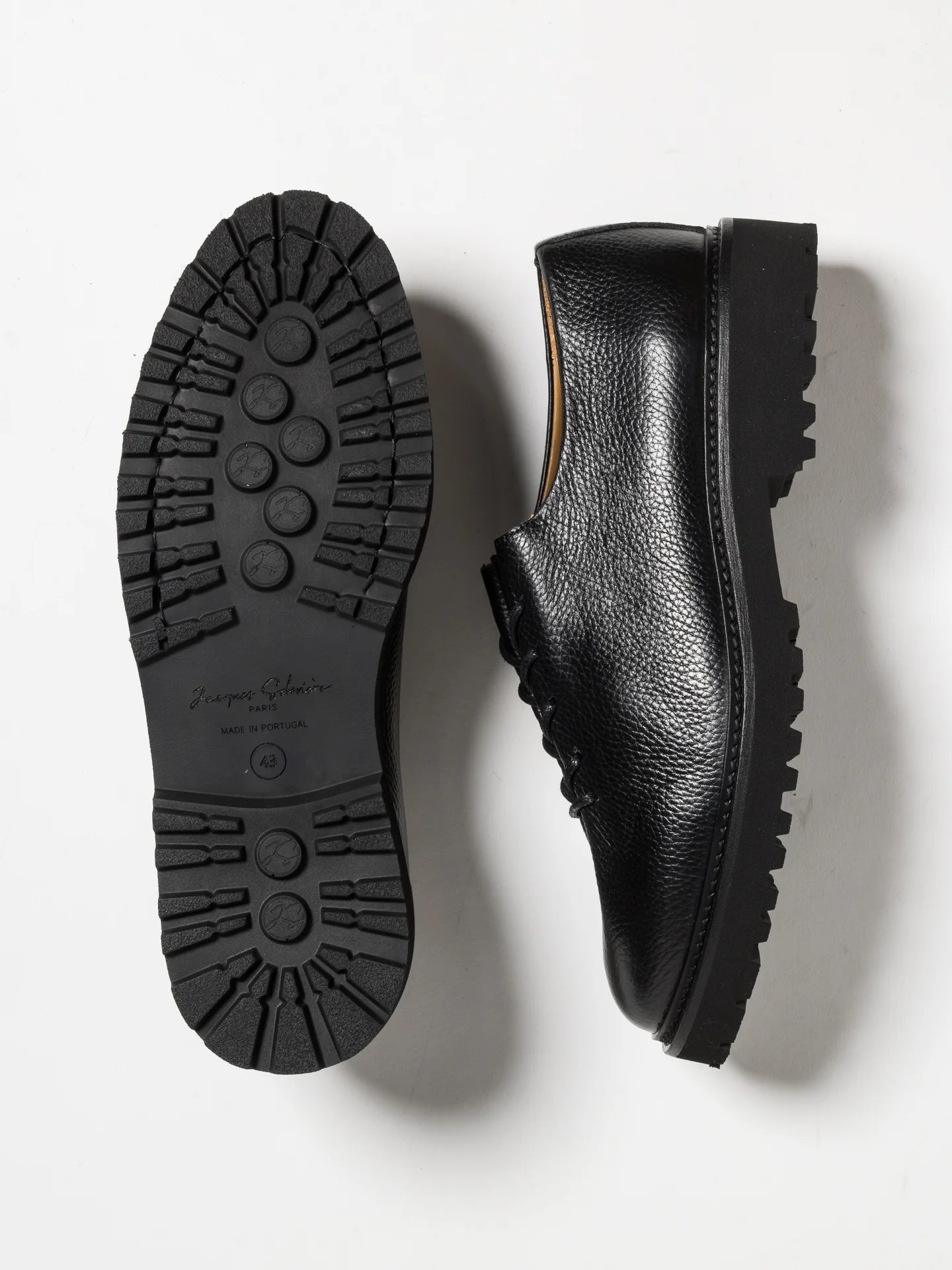 Jacques Solovière Edouard Lug Grained Leather - Black