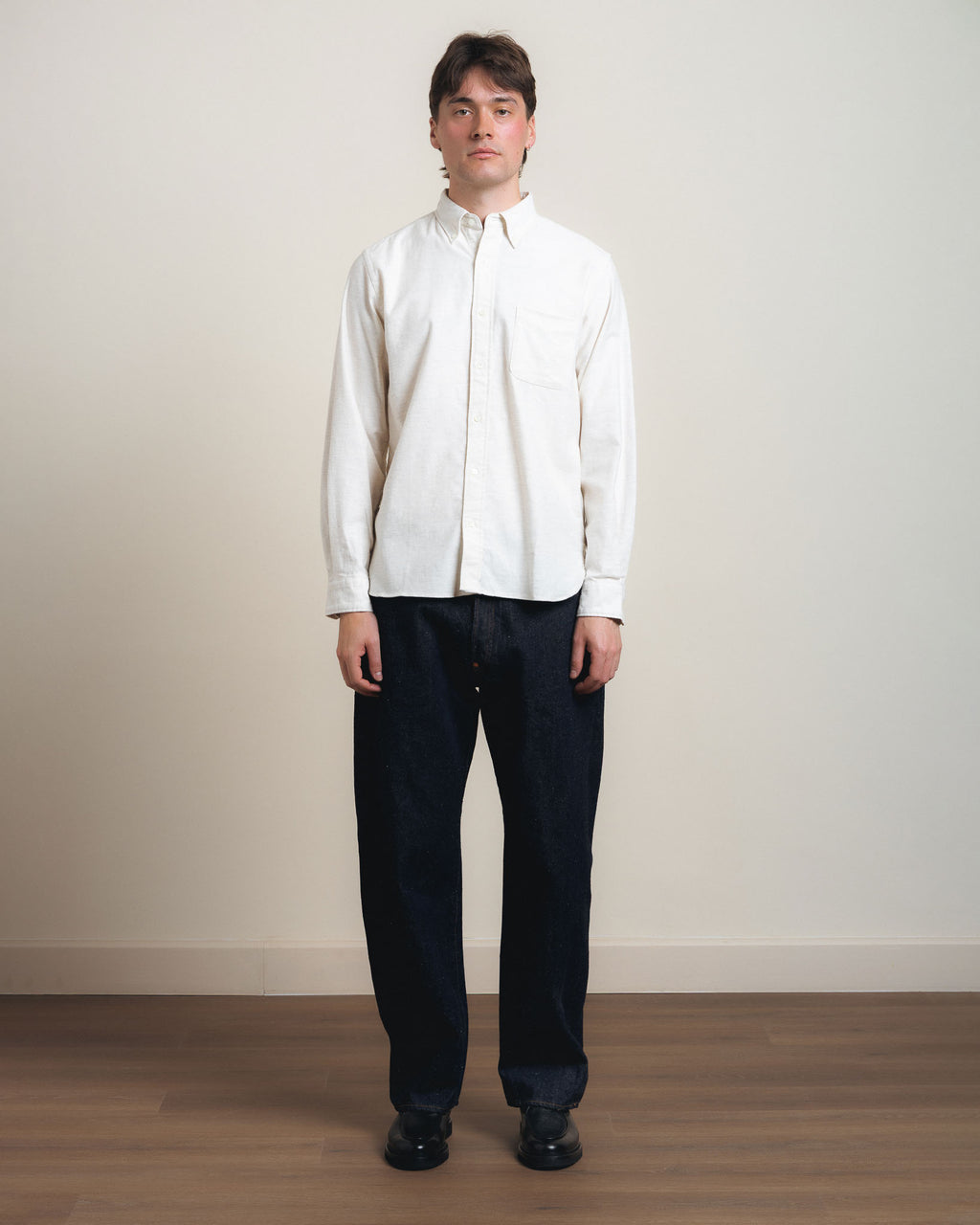 Beams Plus B.D. Solid Flannel - Off White