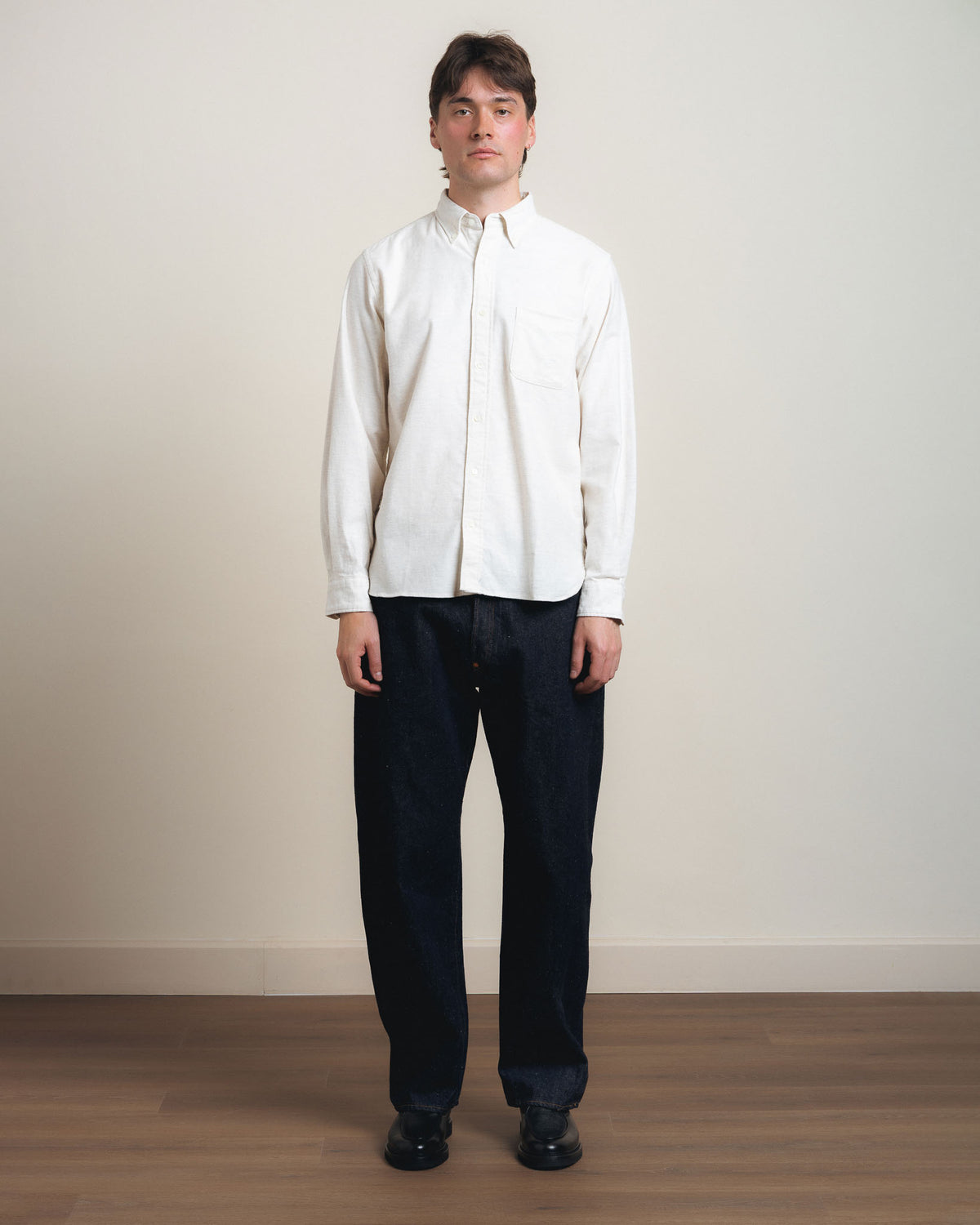 Beams Plus B.D. Solid Flannel - Off White