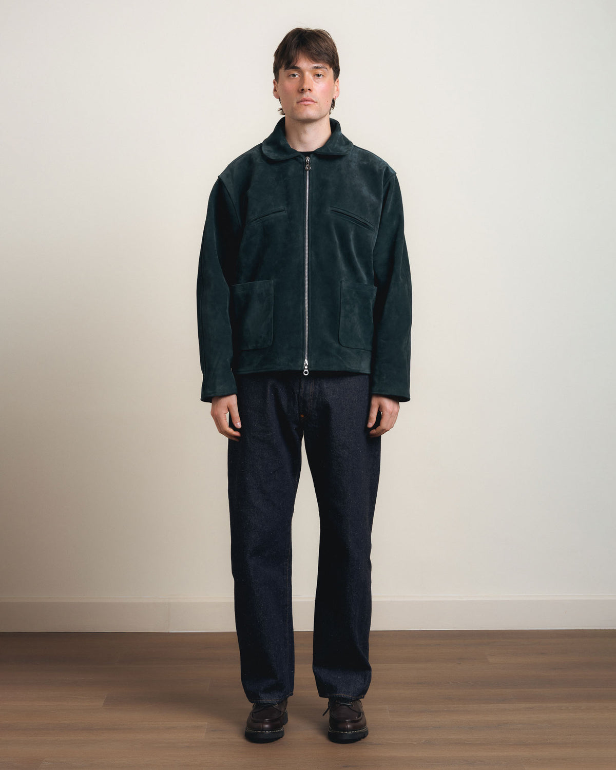 Cawley Italian Suede Flying Jacket - Midnight