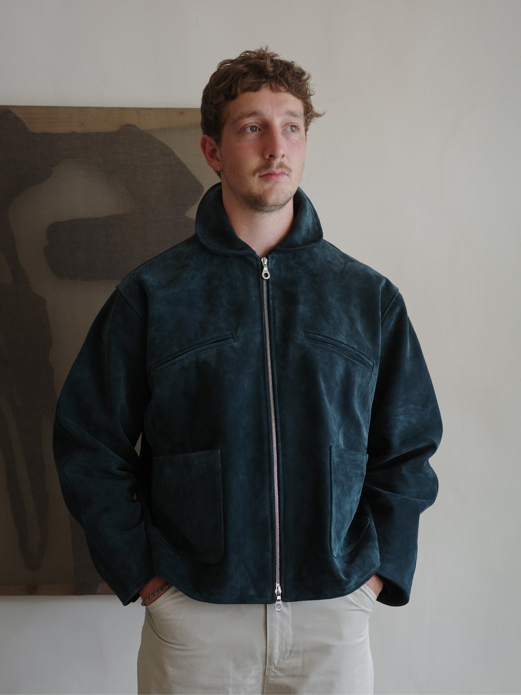 Cawley Italian Suede Flying Jacket - Midnight