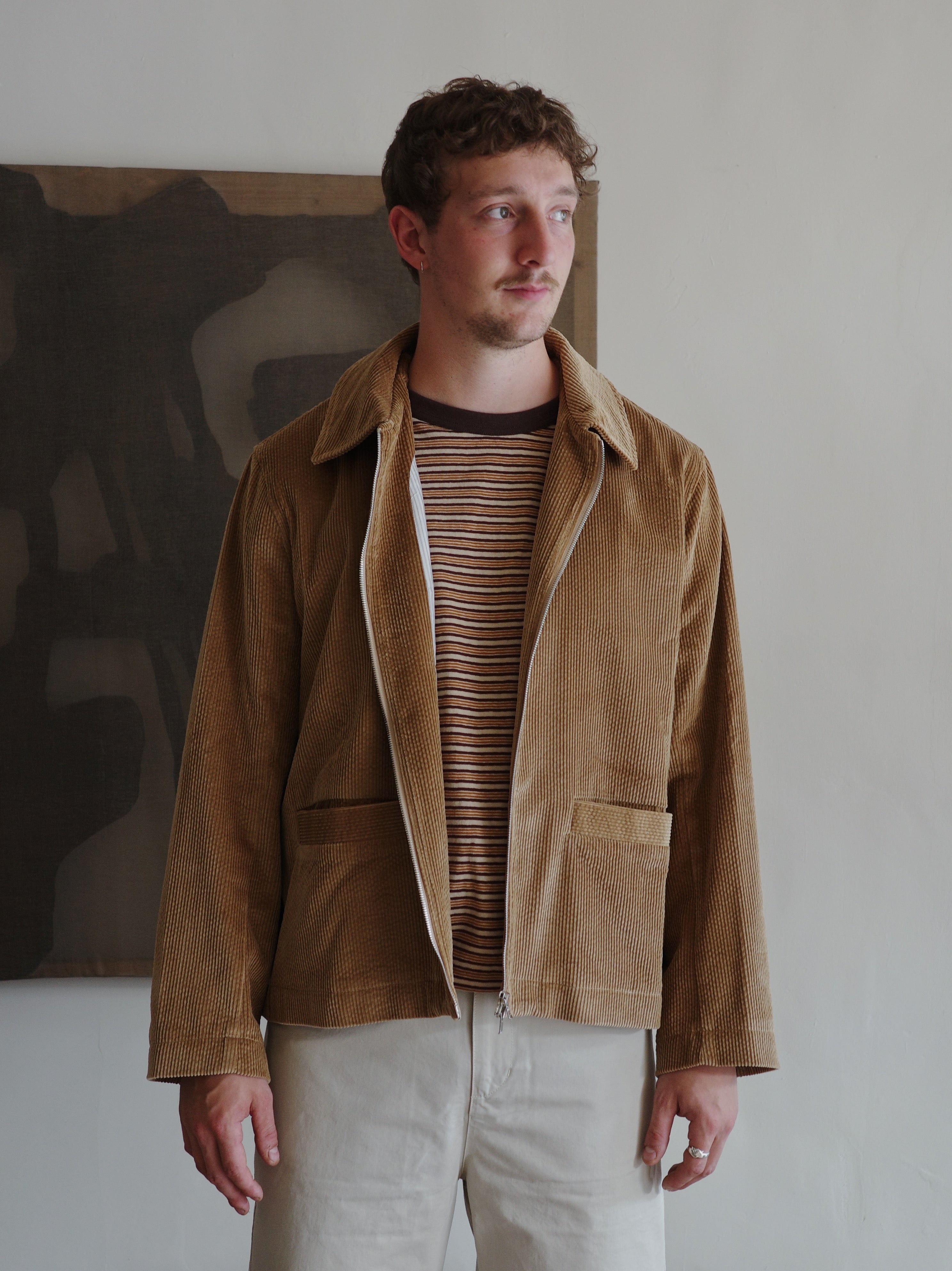 Cawley Sandy Jacket 8-Wale Corduroy - Tan