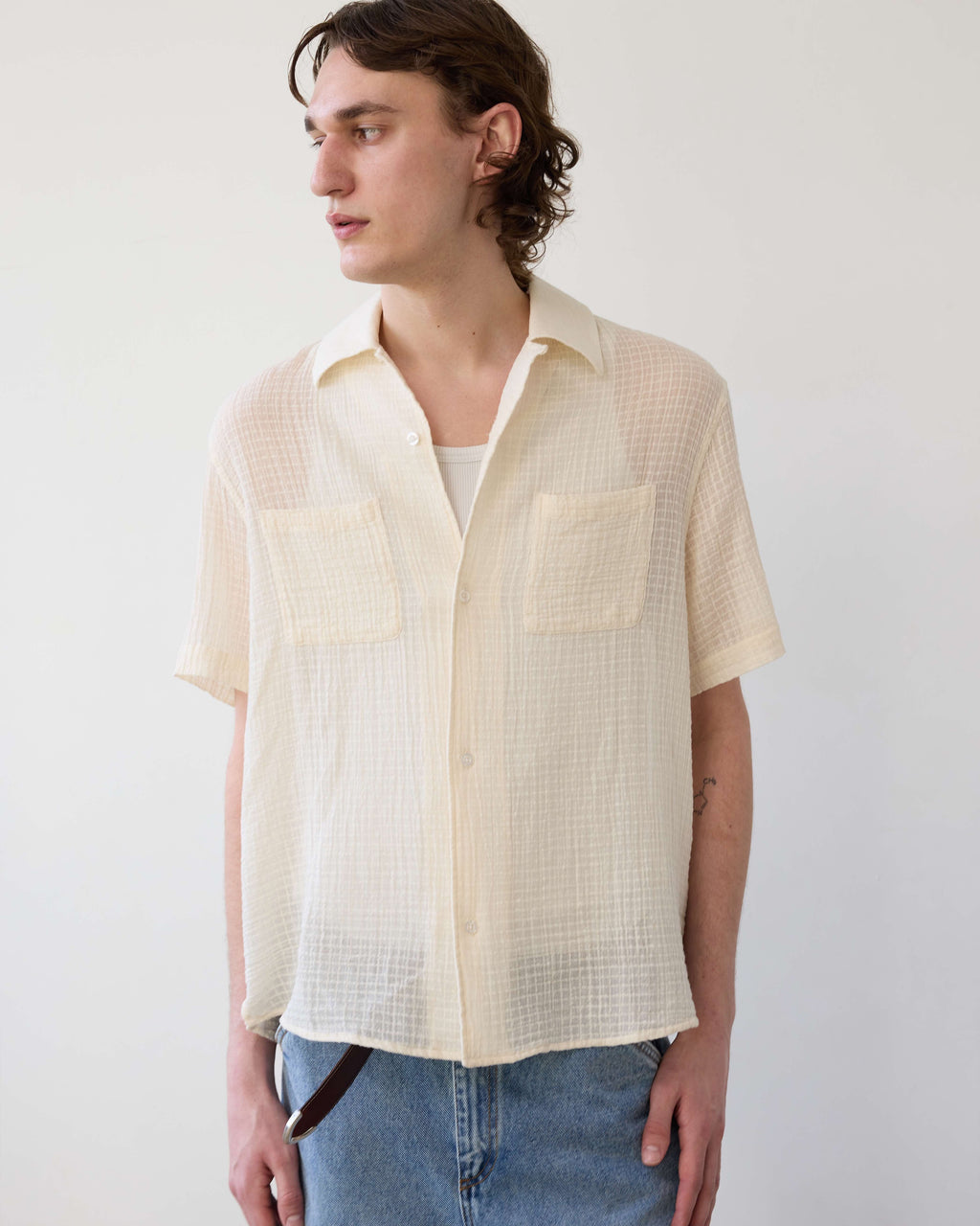 Carter Young Luis Shirt - Cream Check