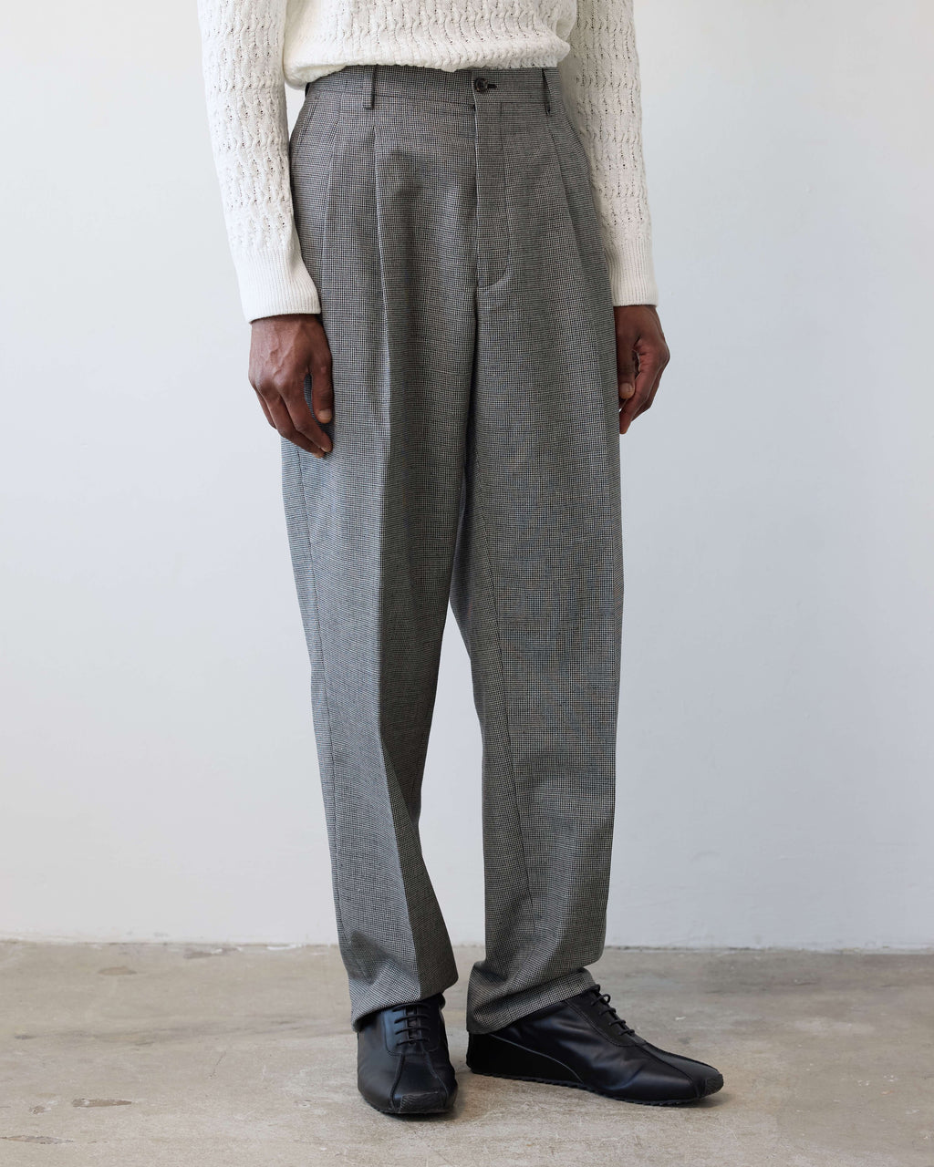 Carter Young Double Pleated Trouser - Puppy Tooth