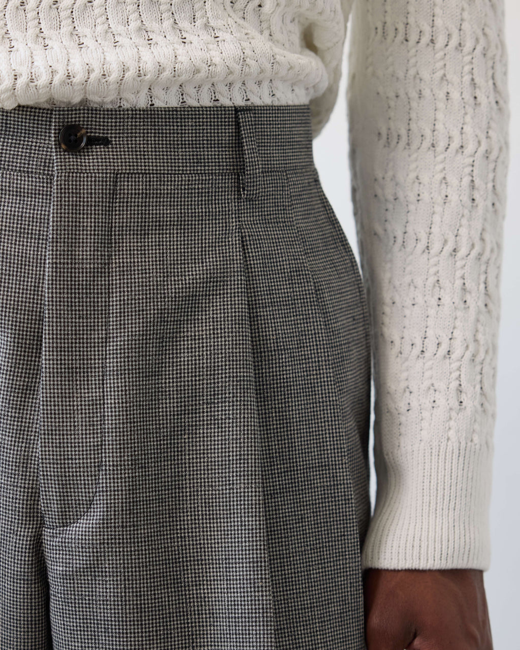 Carter Young Double Pleated Trouser - Puppy Tooth