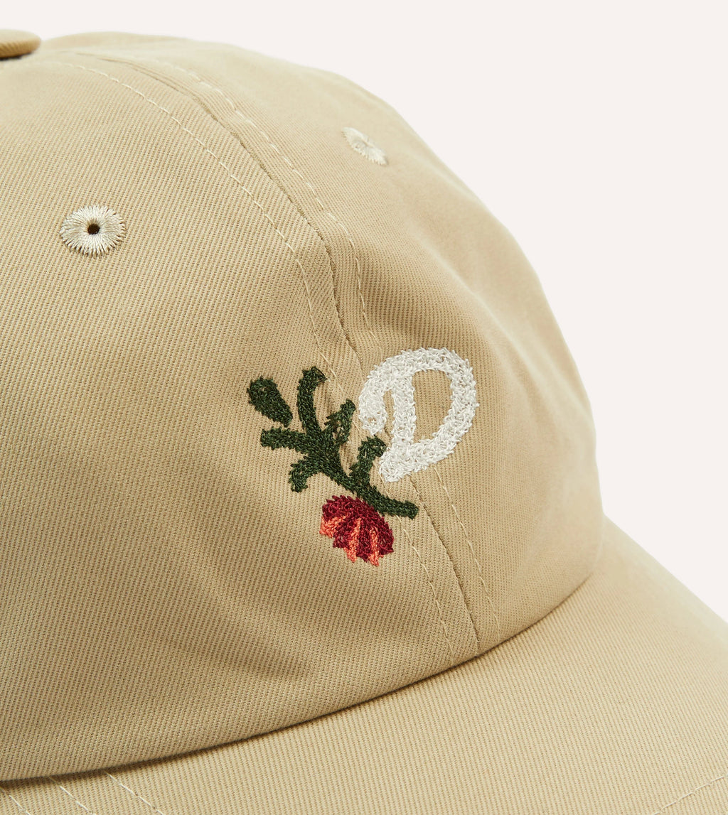 Drake's D Flower Baseball Cap - Sand