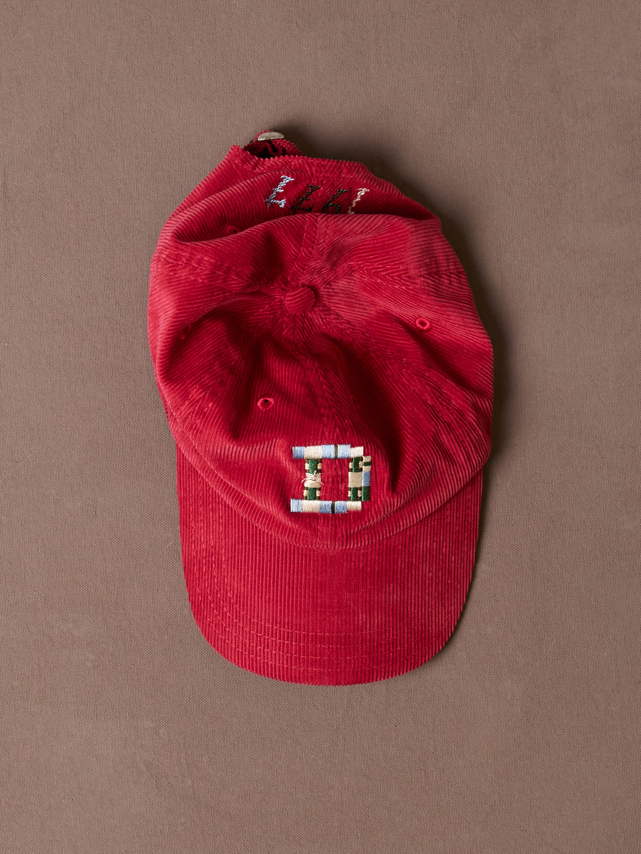 Drake's D 1977 Cord Baseball Cap - Red