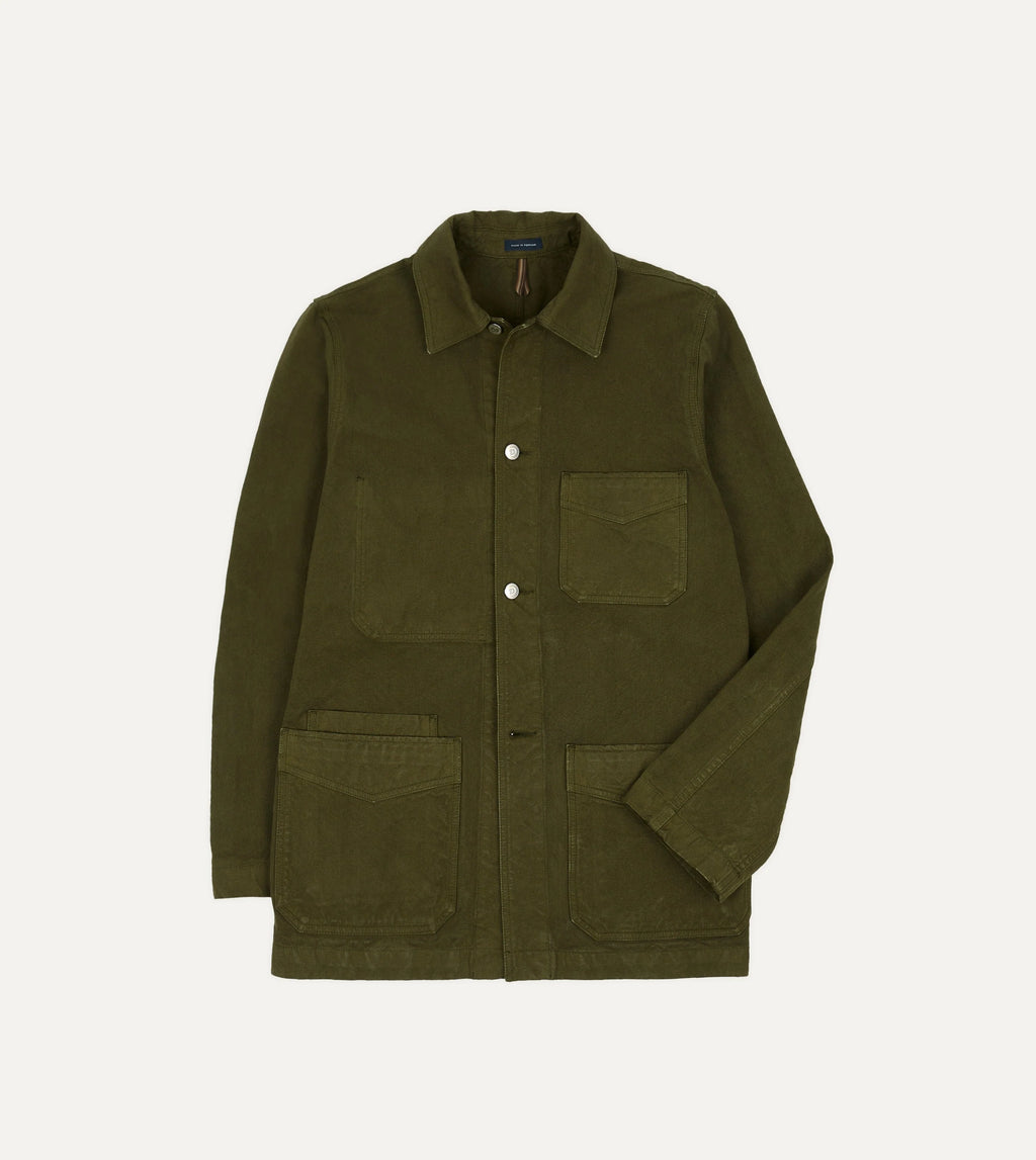 Drake's Duck Cotton Canvas Chore - Olive