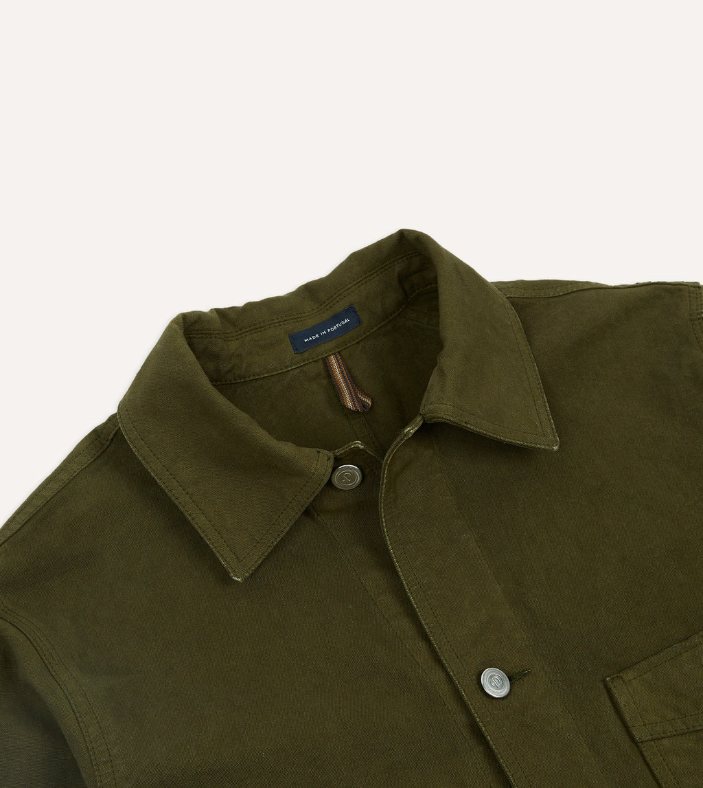 Drake's Duck Cotton Canvas Chore - Olive