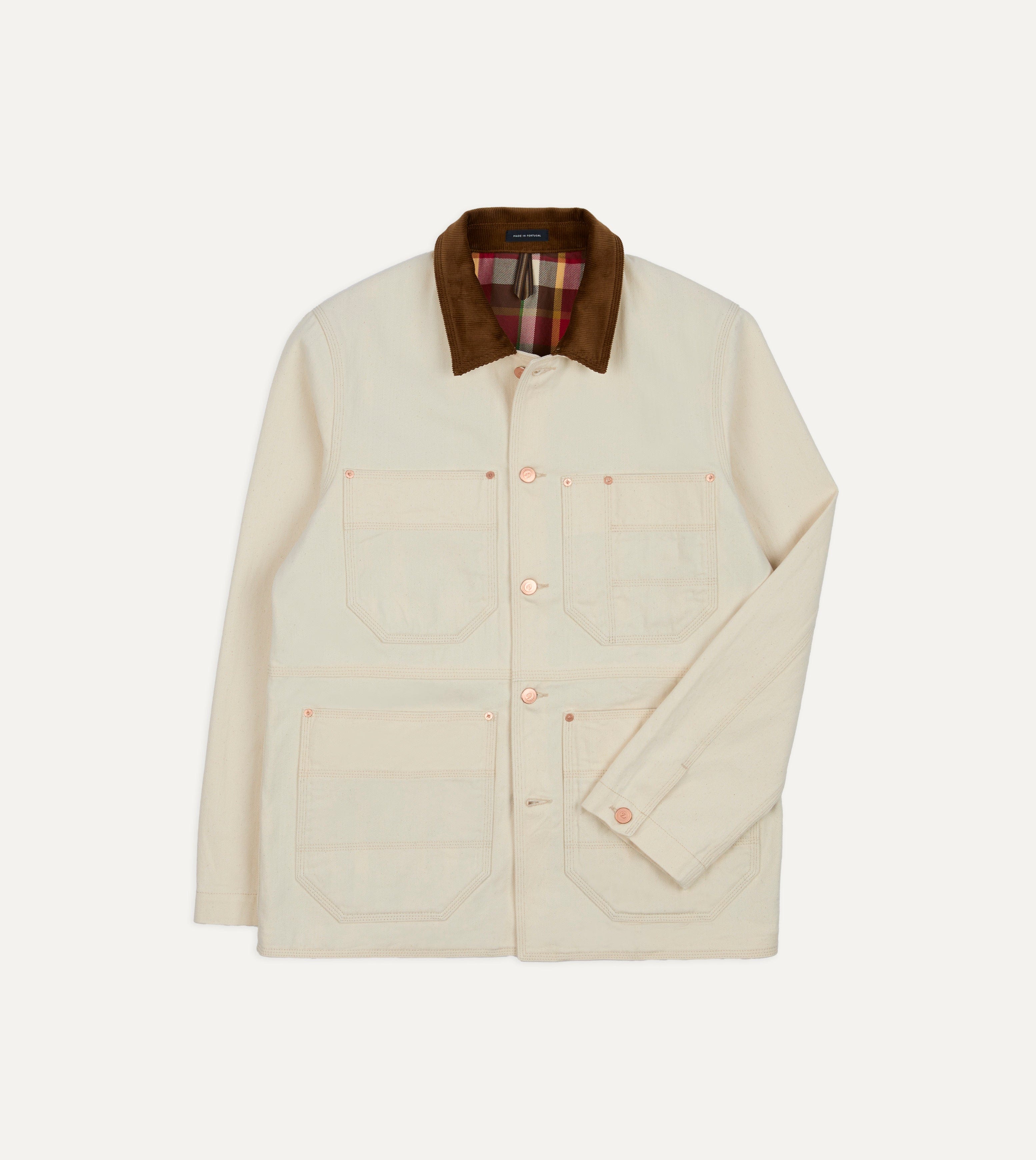 Drake's Denim Welder Jacket - Ecru