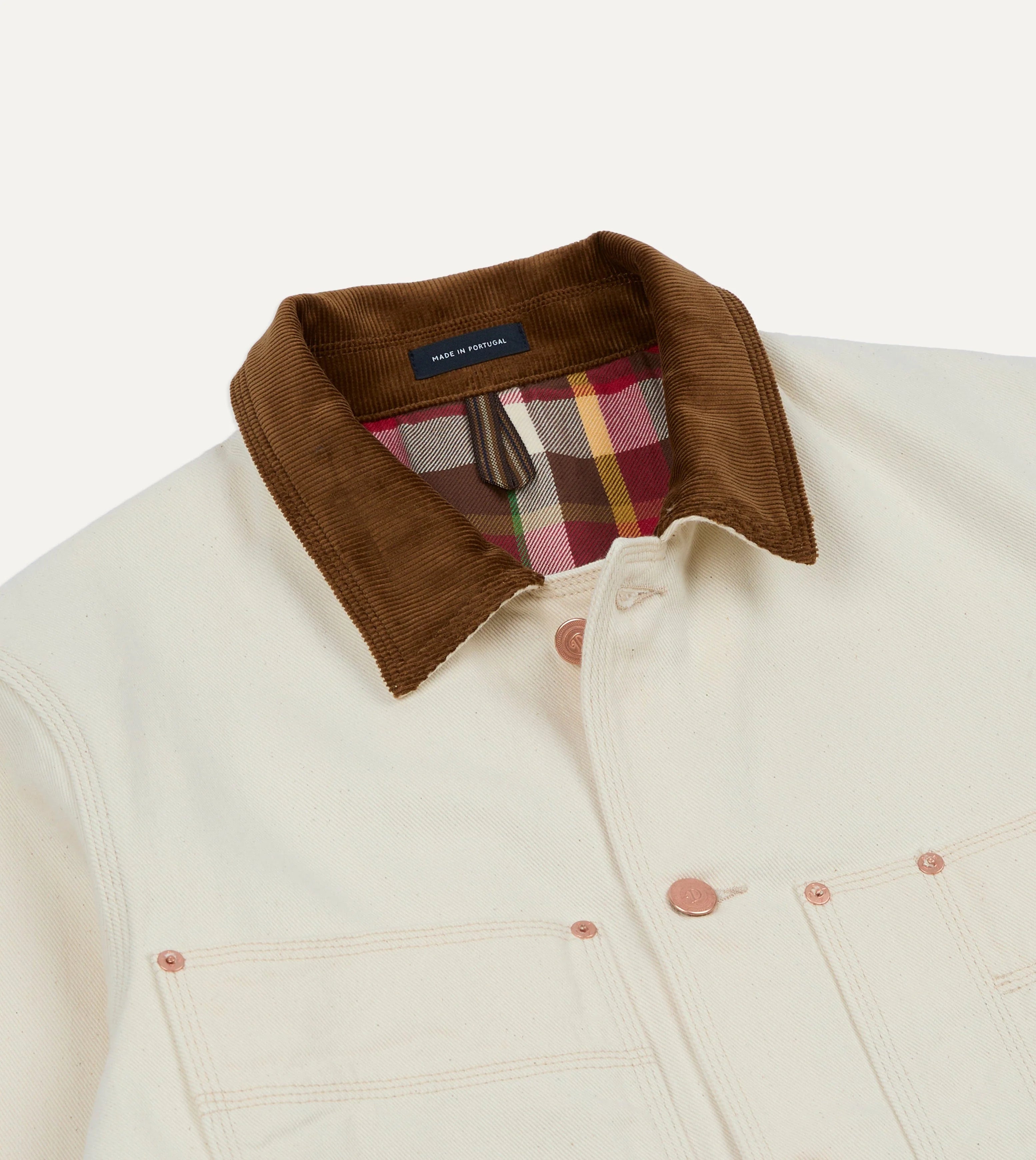 Drake's Denim Welder Jacket - Ecru