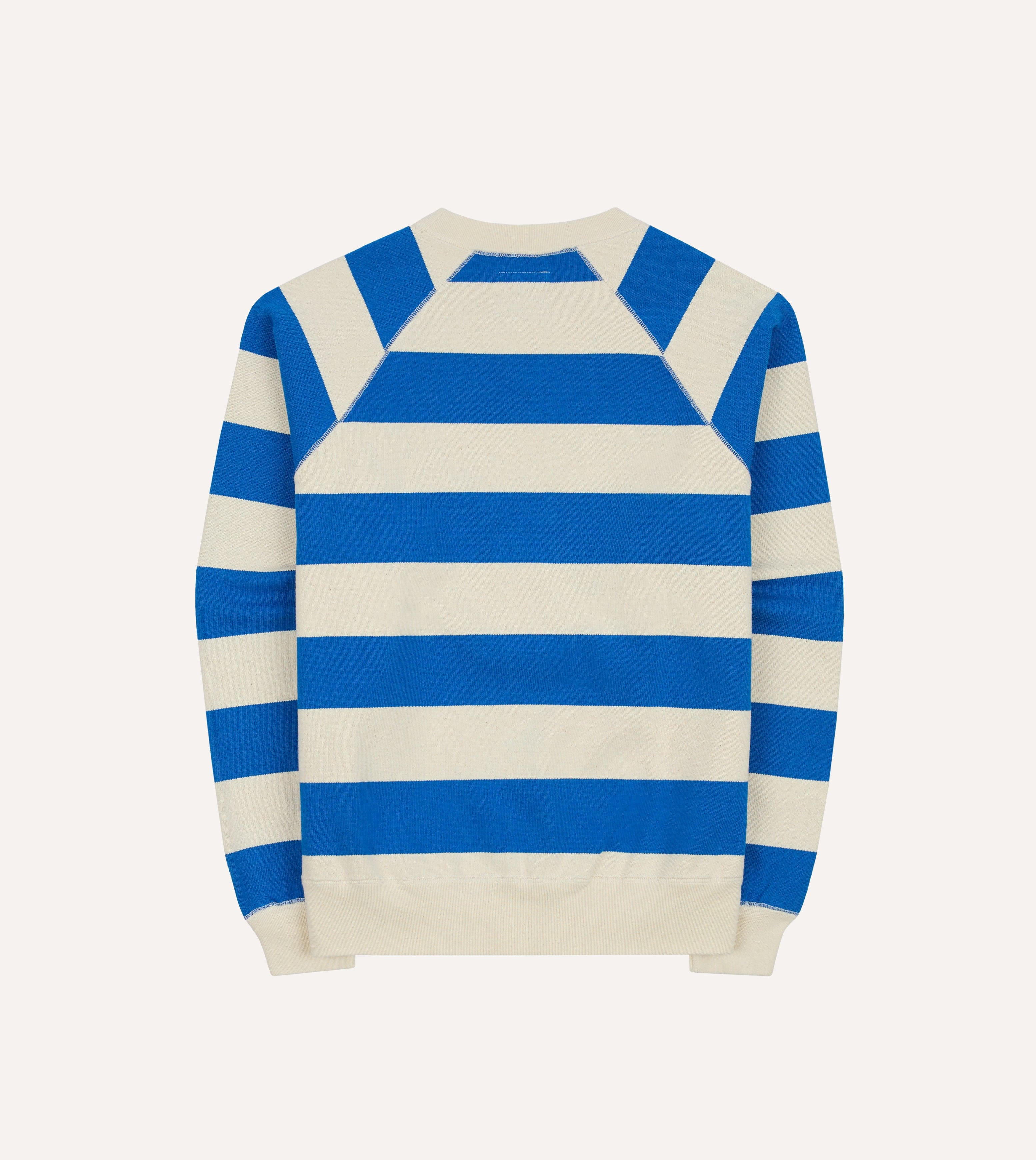 Drake's Striped Raglan Sweatshirt - Blue & White