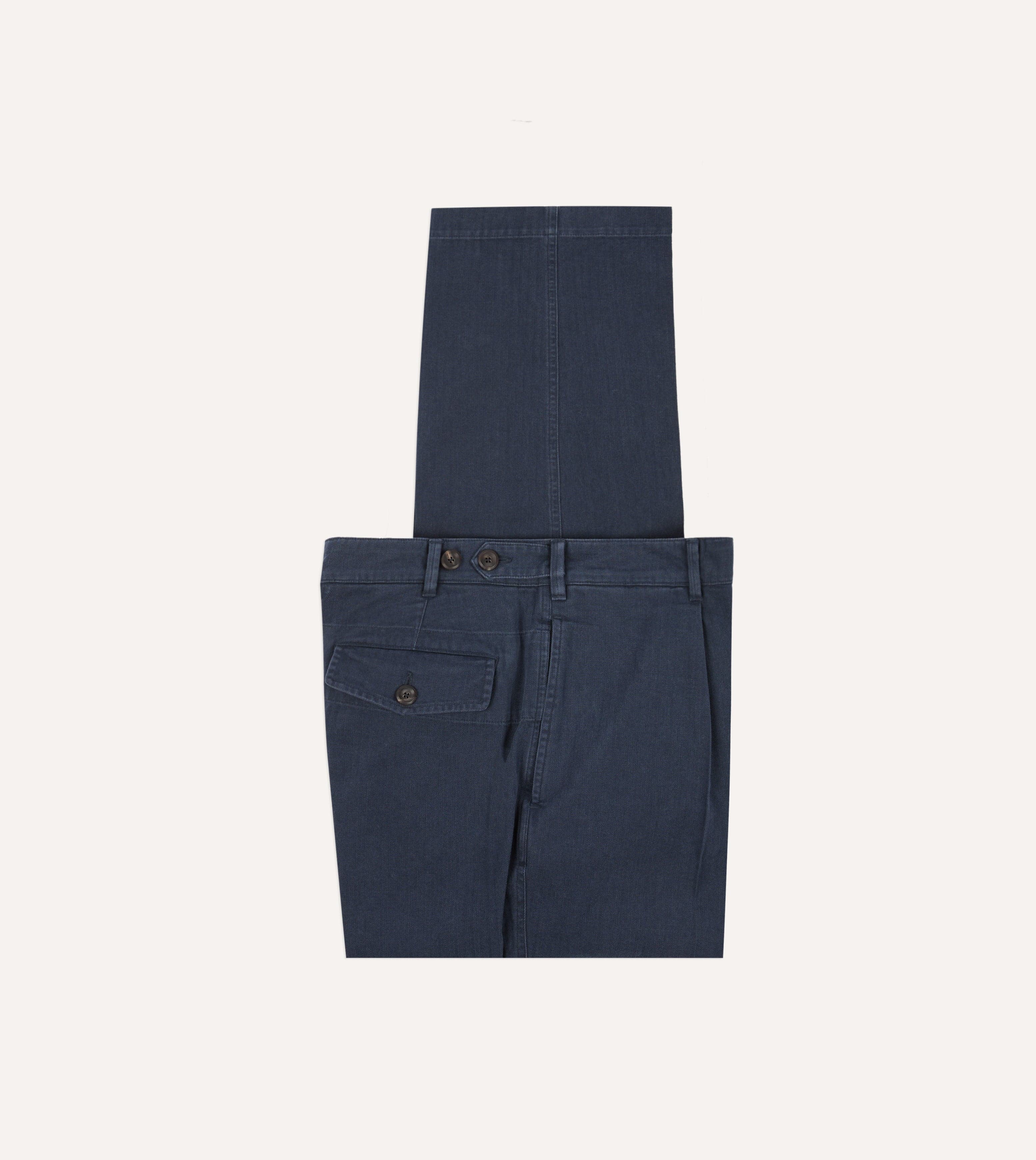 Drake's Mk.1 Herringbone Games Trouser - Navy