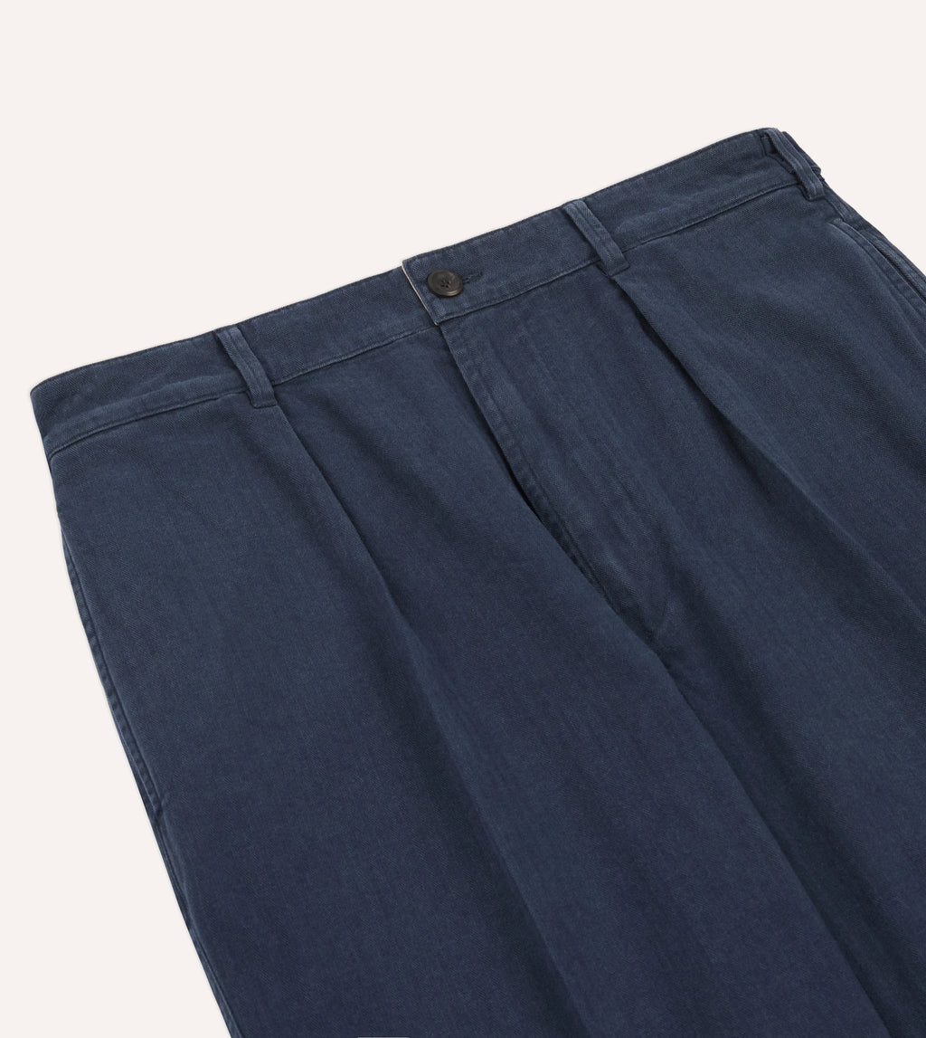 Drake's Mk.1 Herringbone Games Trouser - Navy