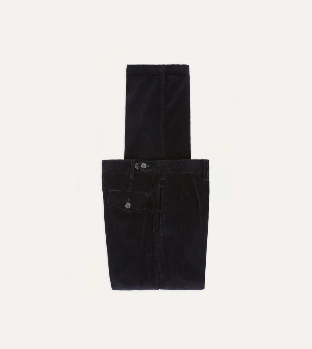 Drake's Corduroy Games Trouser - Navy