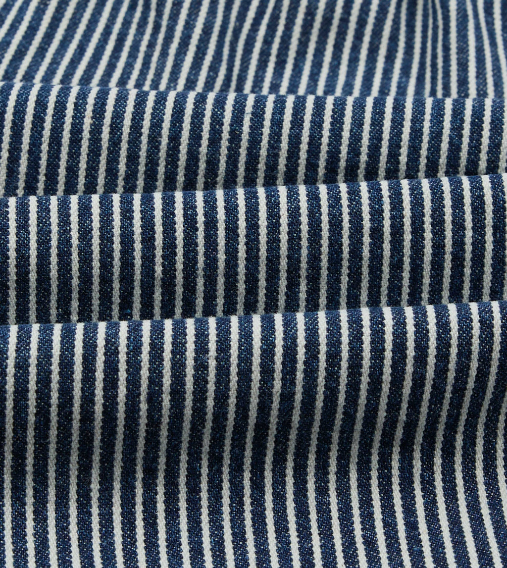Drake's Stripe Cotton Drawstring Shorts - Indigo