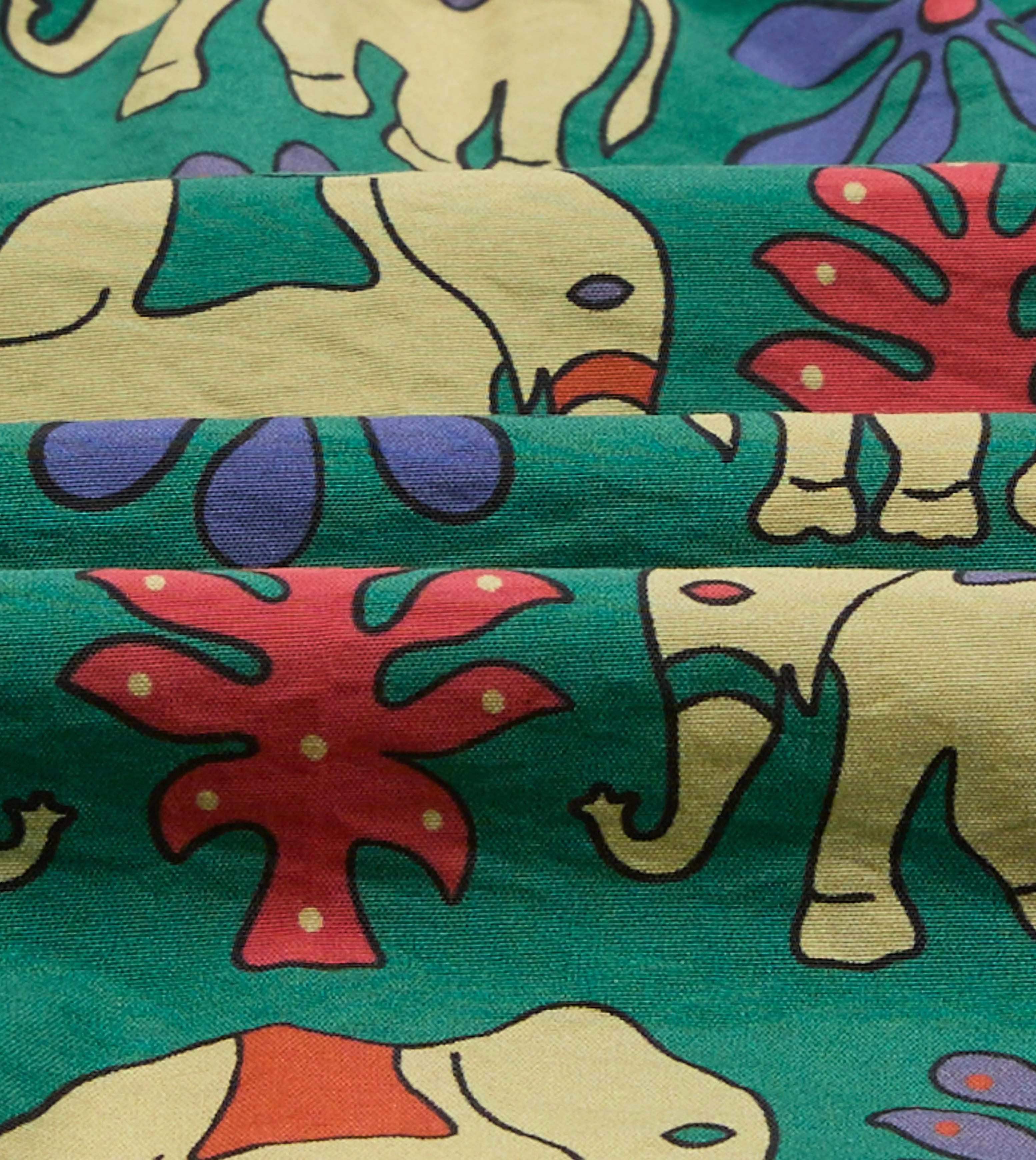 Drake's Elephant Print Nylon Drawstring Swim Shorts - Green