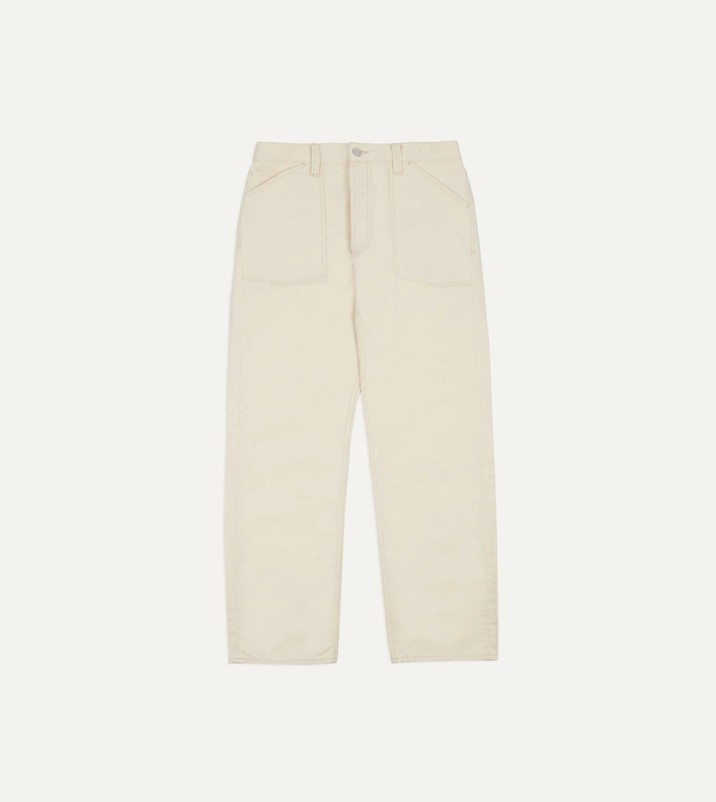 Drake's Military Satin Naval Pant - Ecru
