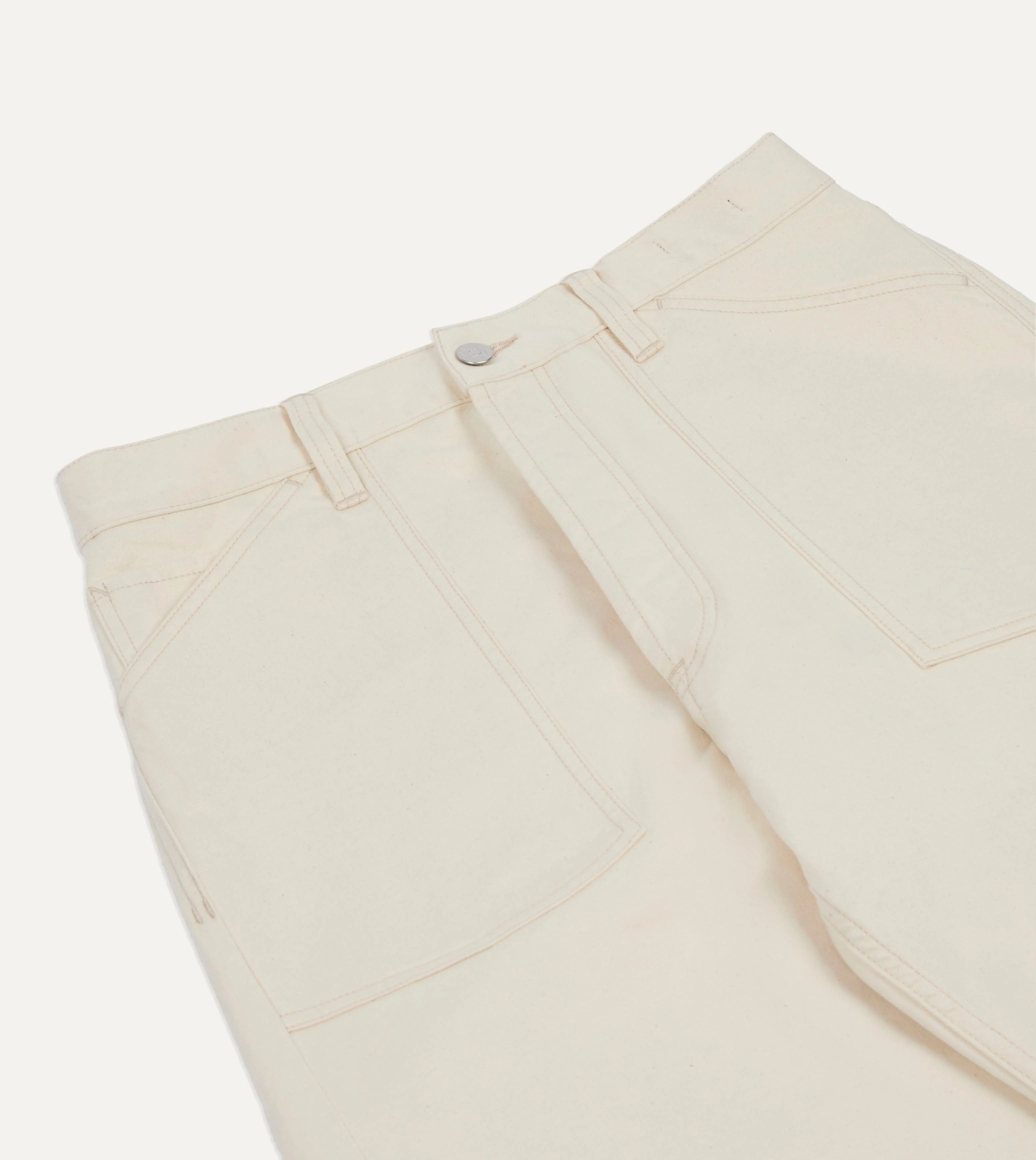 Drake's Military Satin Naval Pant - Ecru