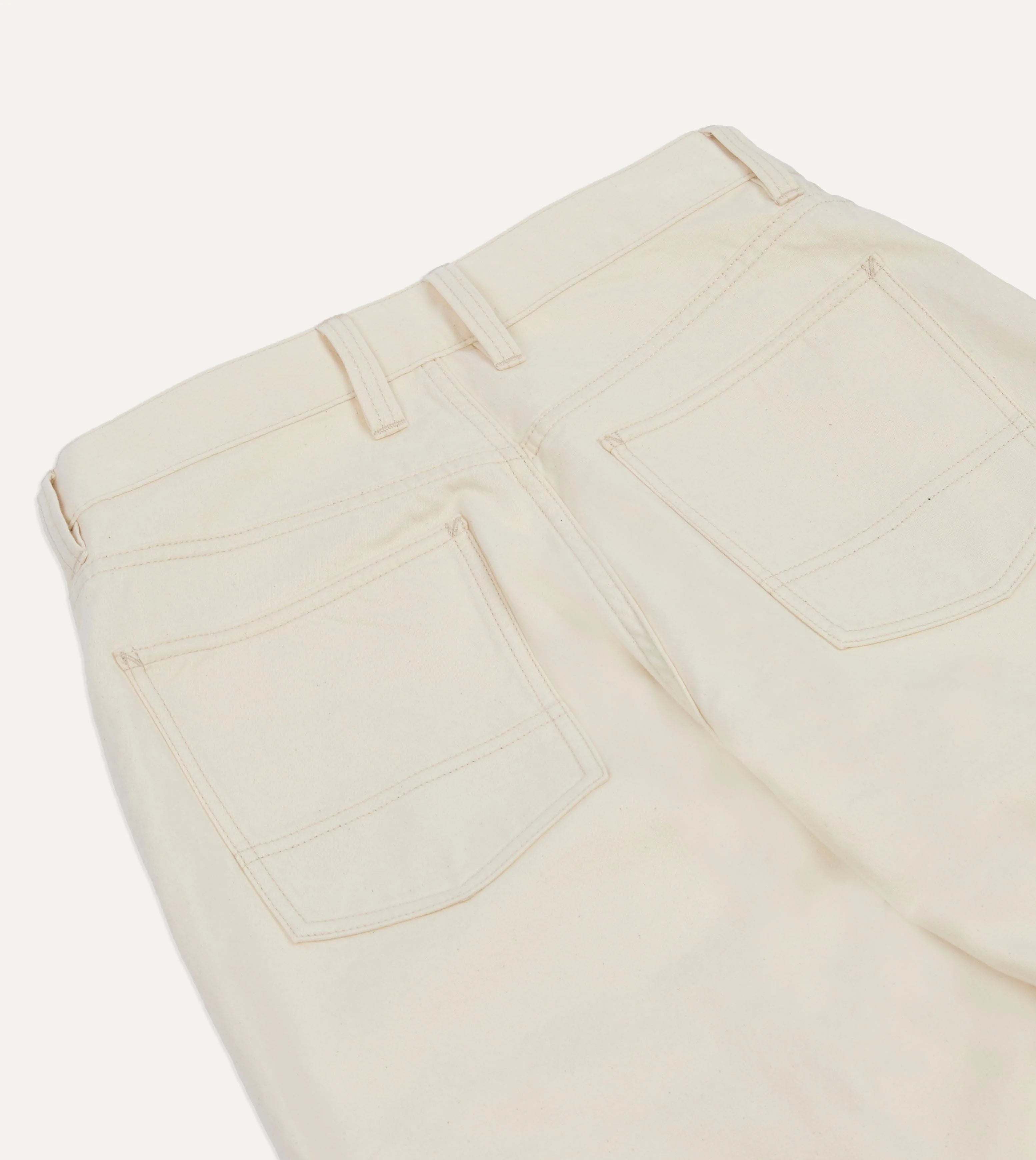 Drake's Military Satin Naval Pant - Ecru