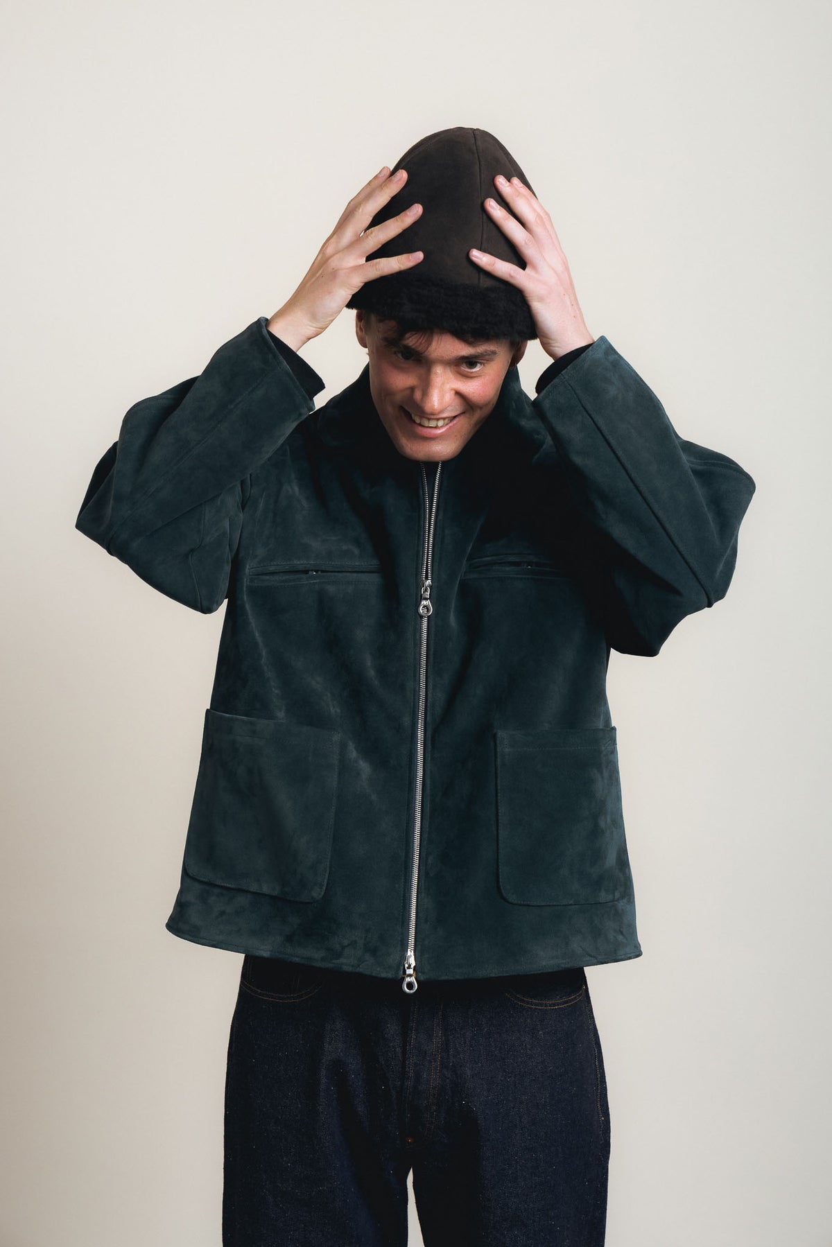Cawley Italian Suede Flying Jacket - Midnight