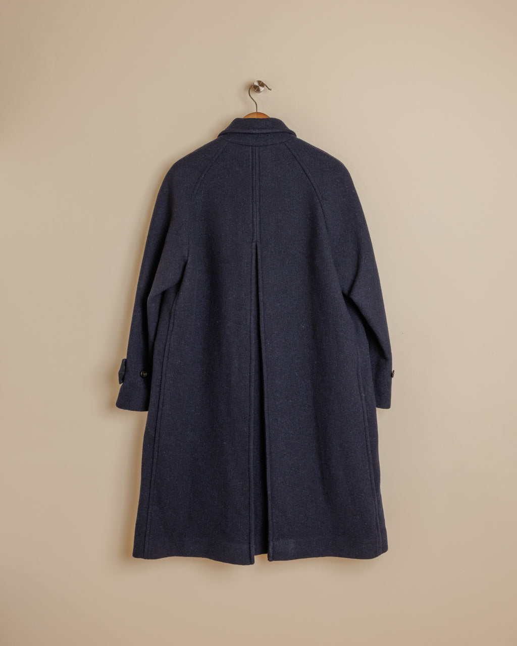 Wool Raglan Coat - Navy