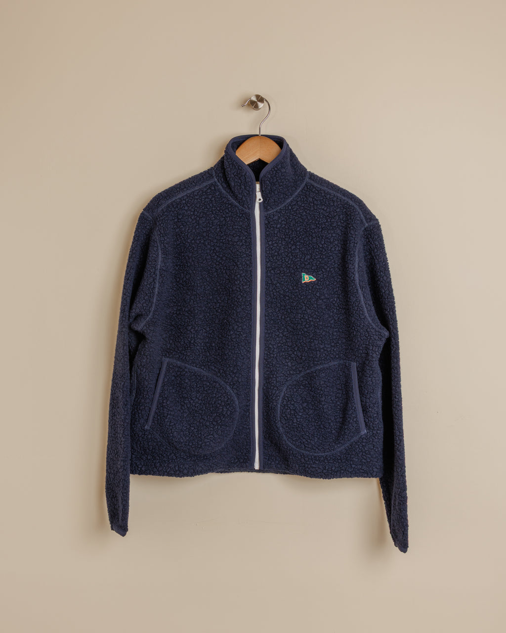 Boucle Wool Fleece Jacket - Navy