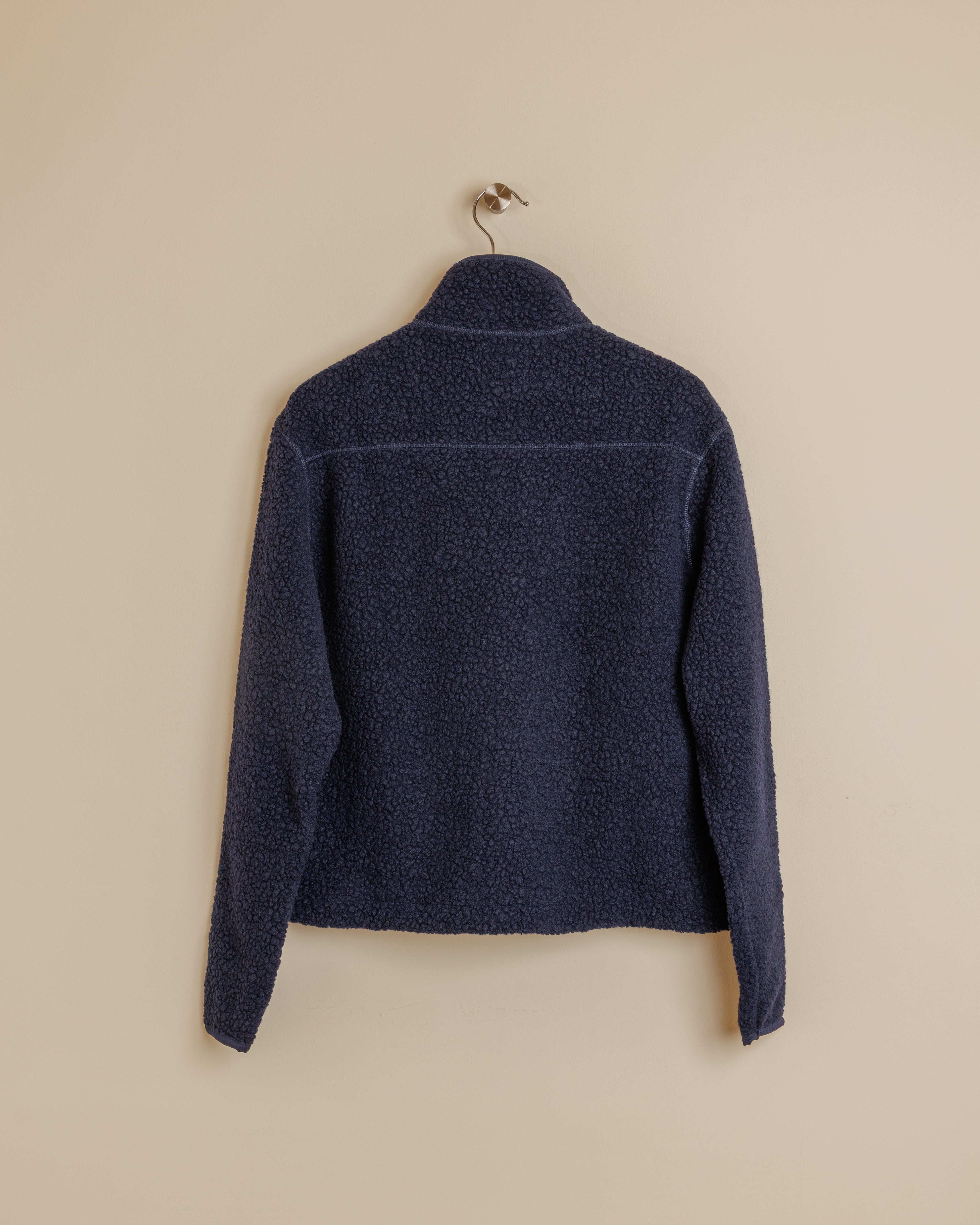 Boucle Wool Fleece Jacket - Navy