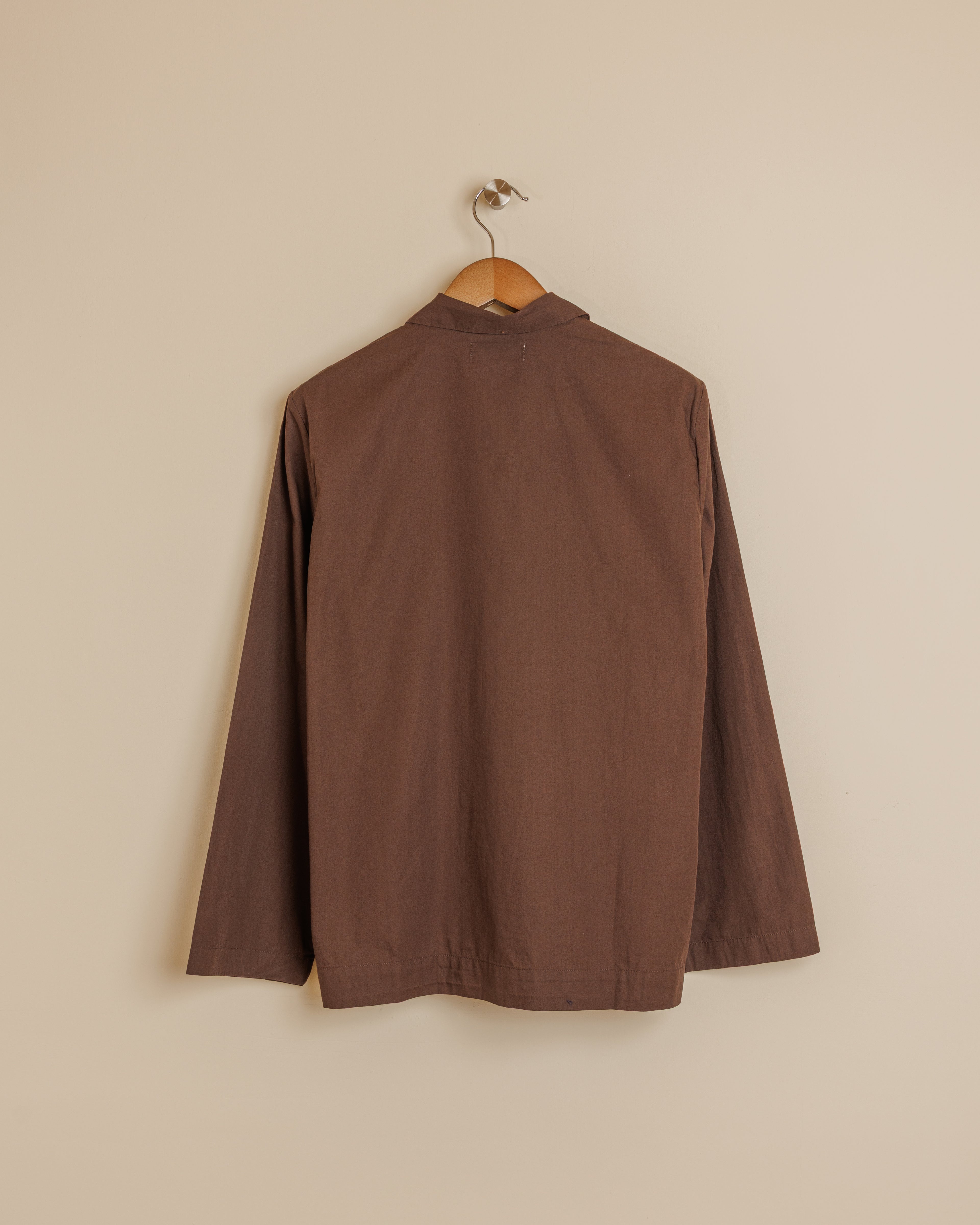 Long Sleeve Pyjama Shirt - Coffee