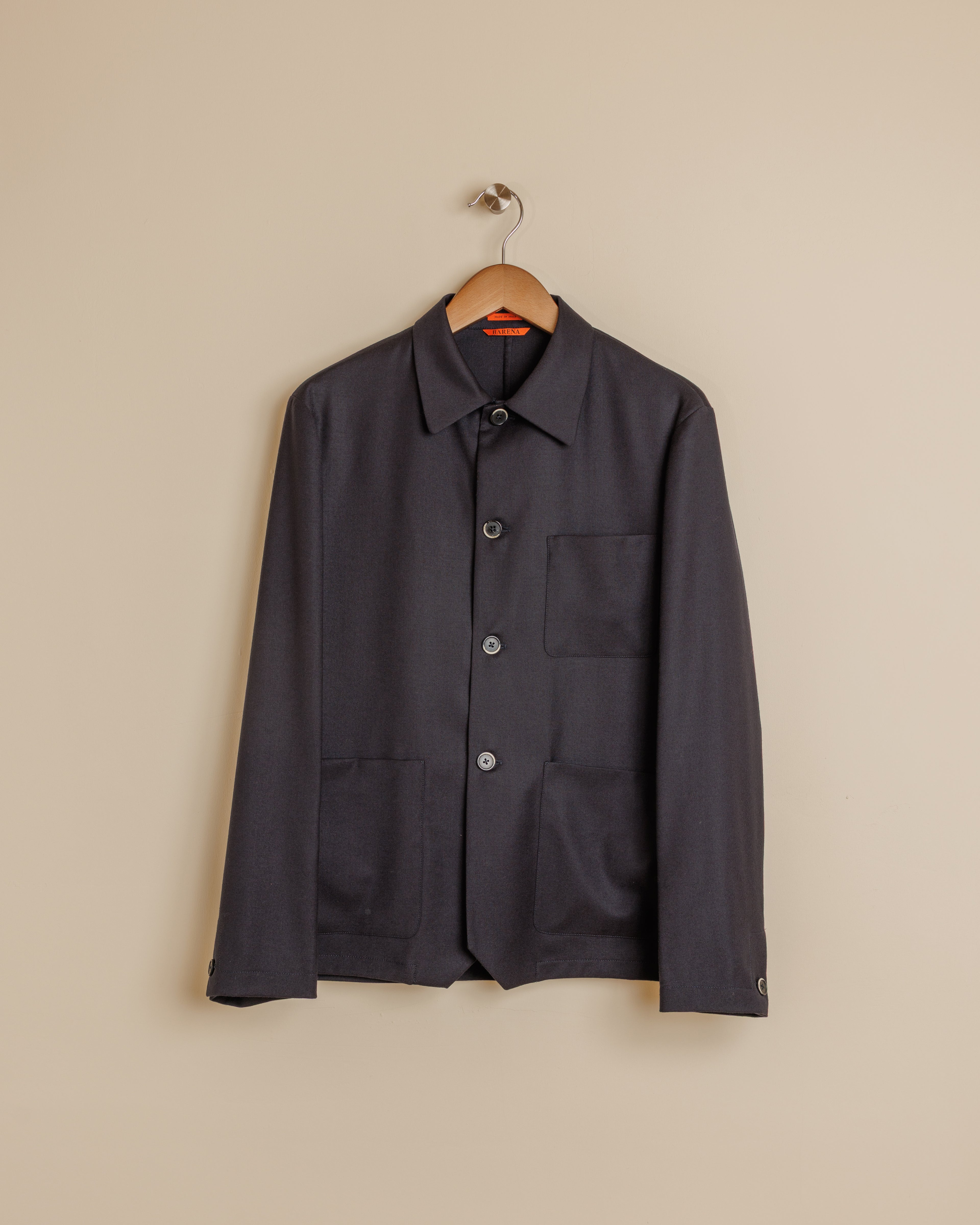 Visal Flannel Overshirt - Navy