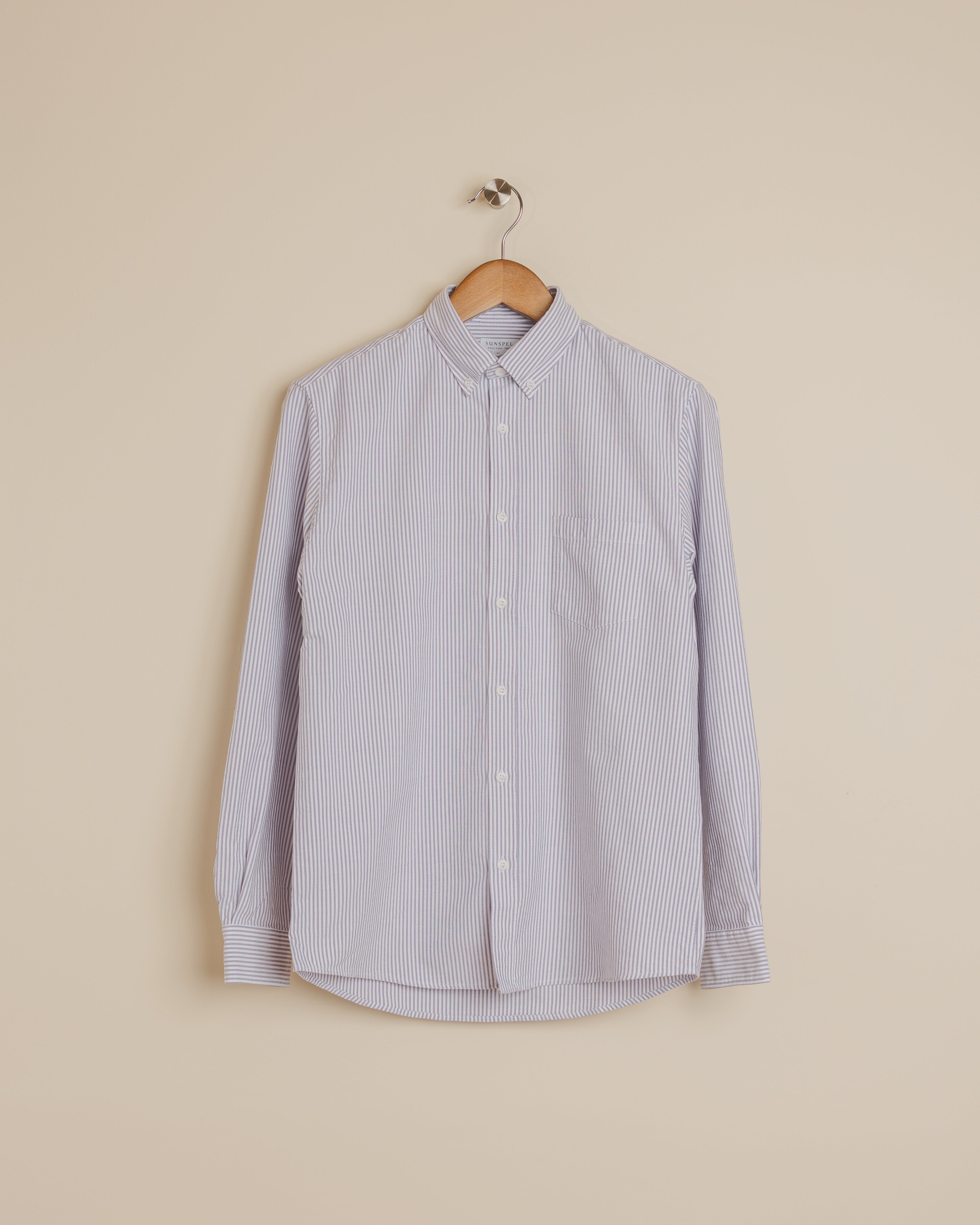 Button Down Oxford Shirt - Navy Stripe