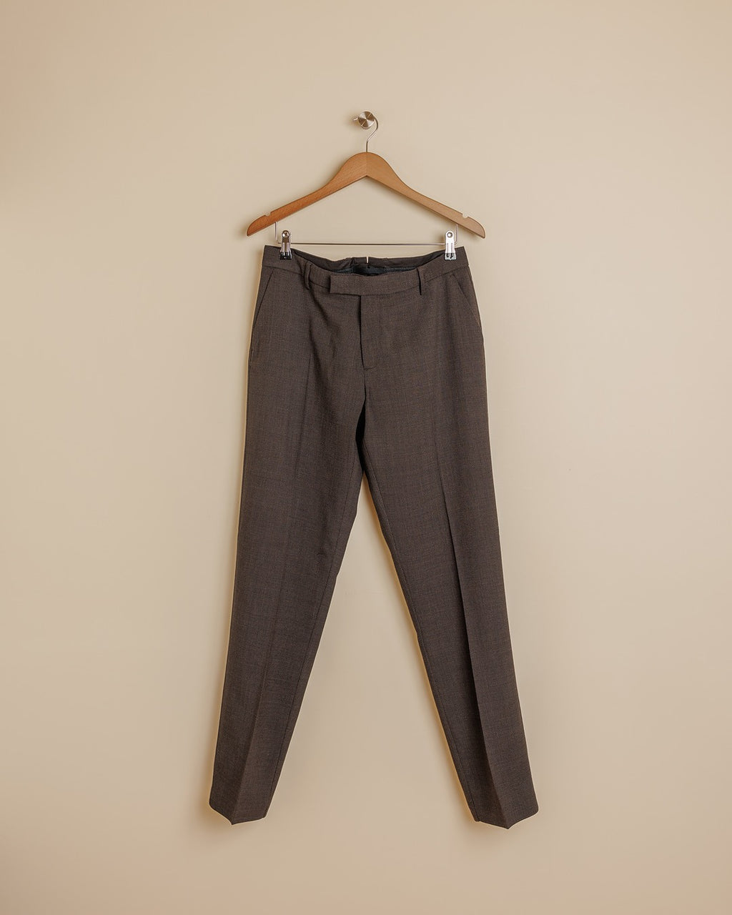 Textured Wool Trouser - Truffle