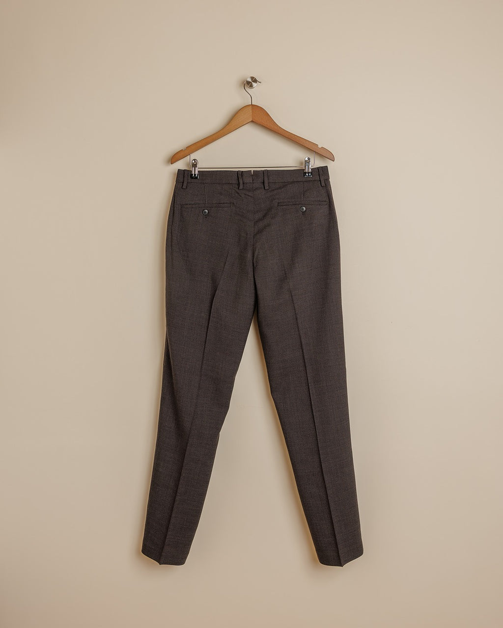 Textured Wool Trouser - Truffle