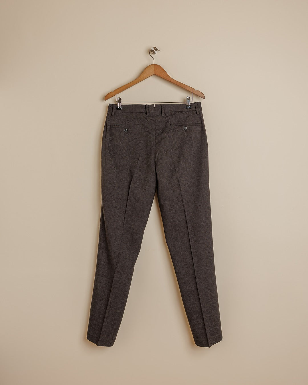 Textured Wool Trouser - Truffle
