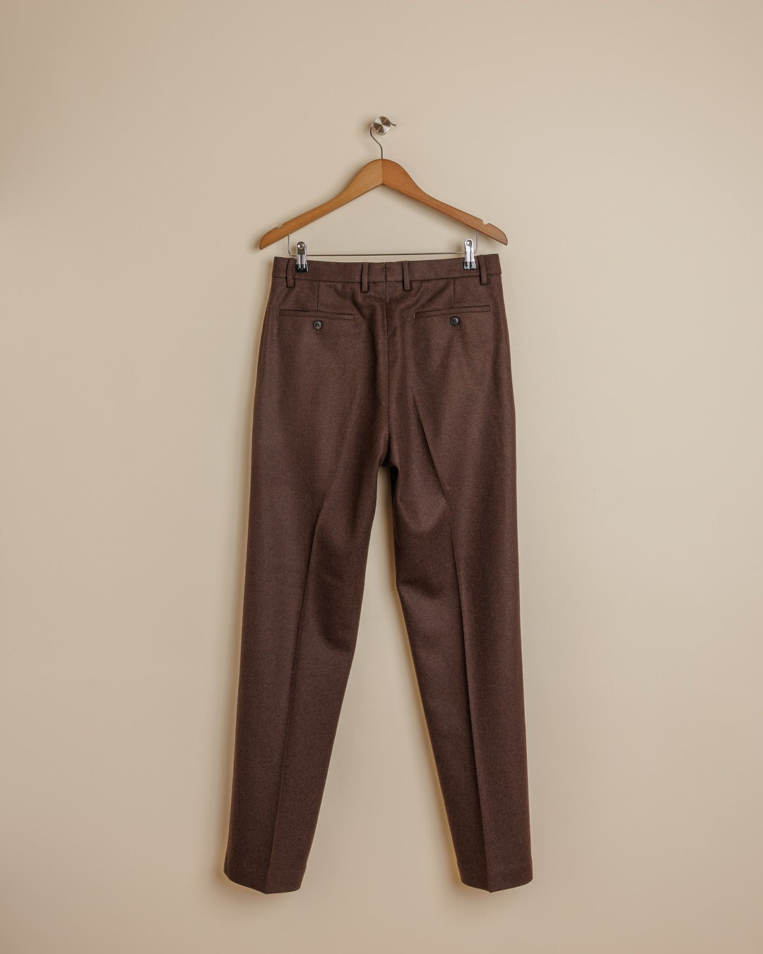 Boiled Wool Pleat Trouser - Truffle