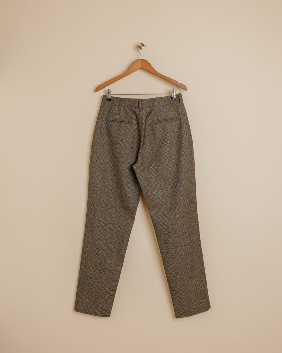 Gazara Checked Trouser - Olive/Grey