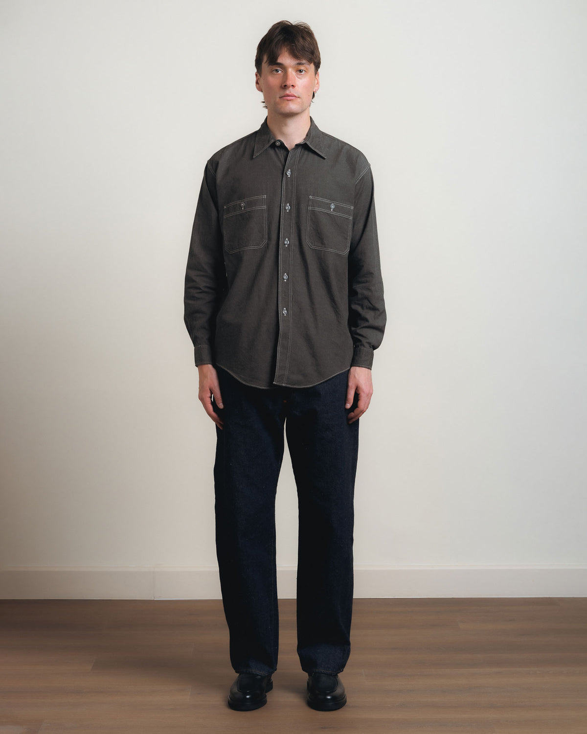 Kaptain Sunshine Work Shirt - Ink Black