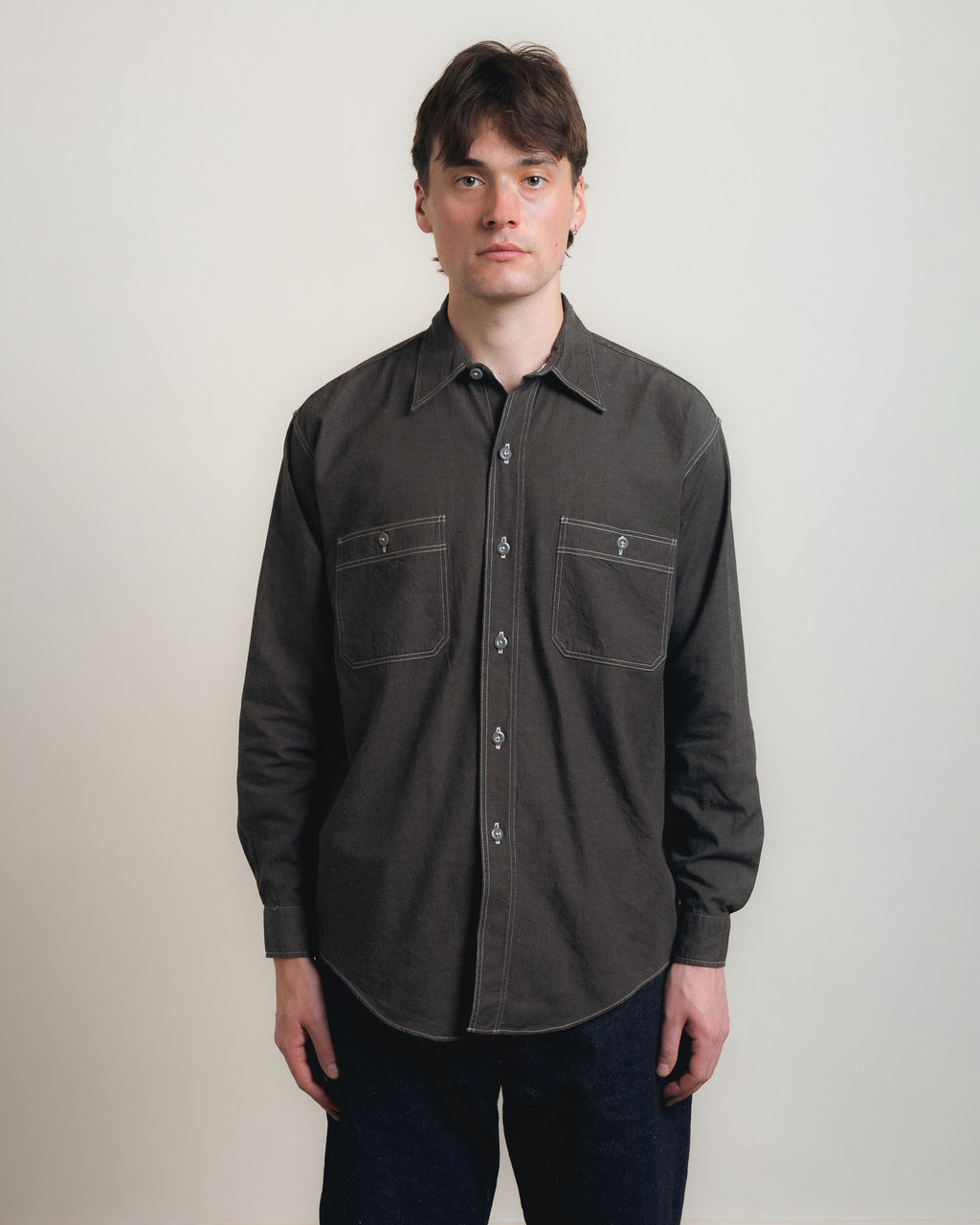 Kaptain Sunshine Work Shirt - Ink Black