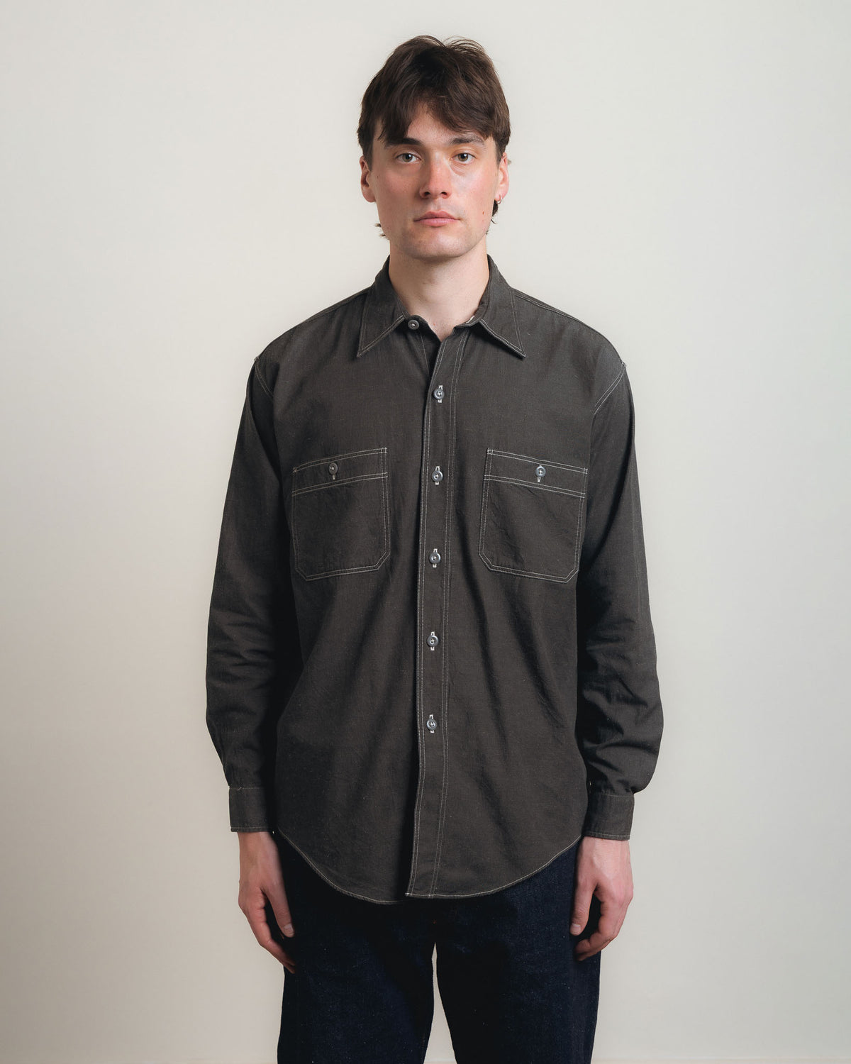 Kaptain Sunshine Work Shirt - Ink Black