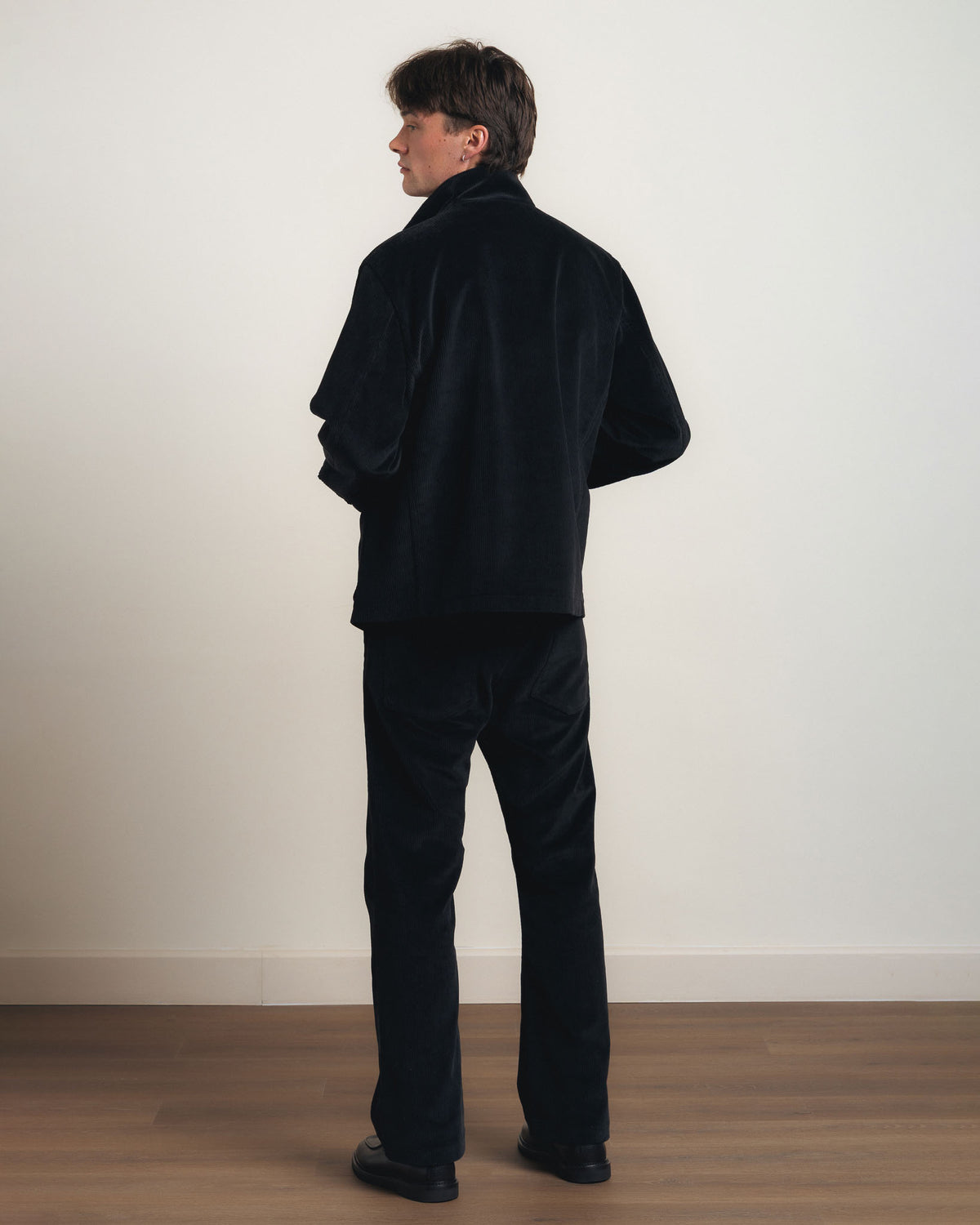 Fields Of Necessity Stand Collar Work Jacket - Black