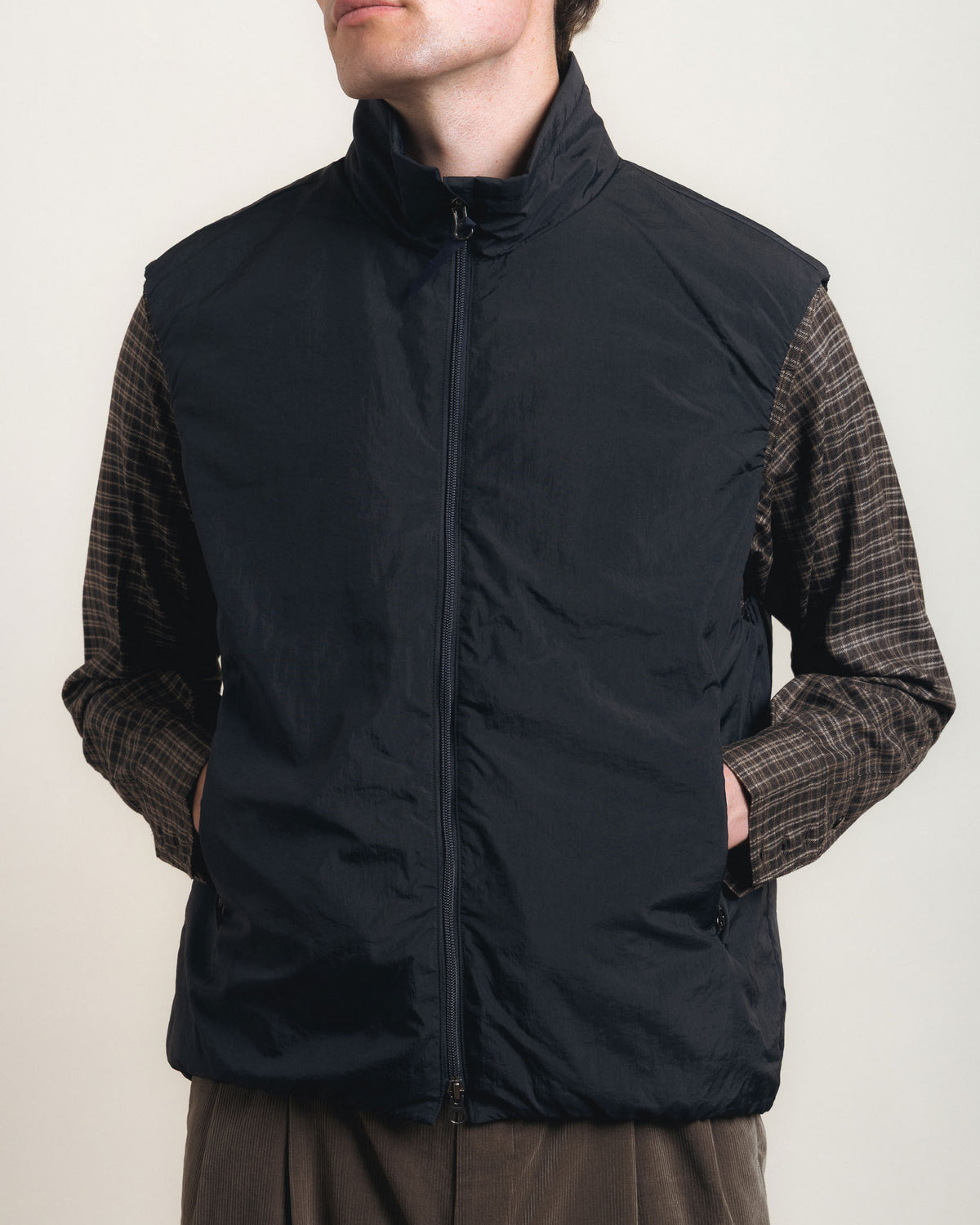 Kaptain Sunshine Shrink Nylon Puff Vest - Navy