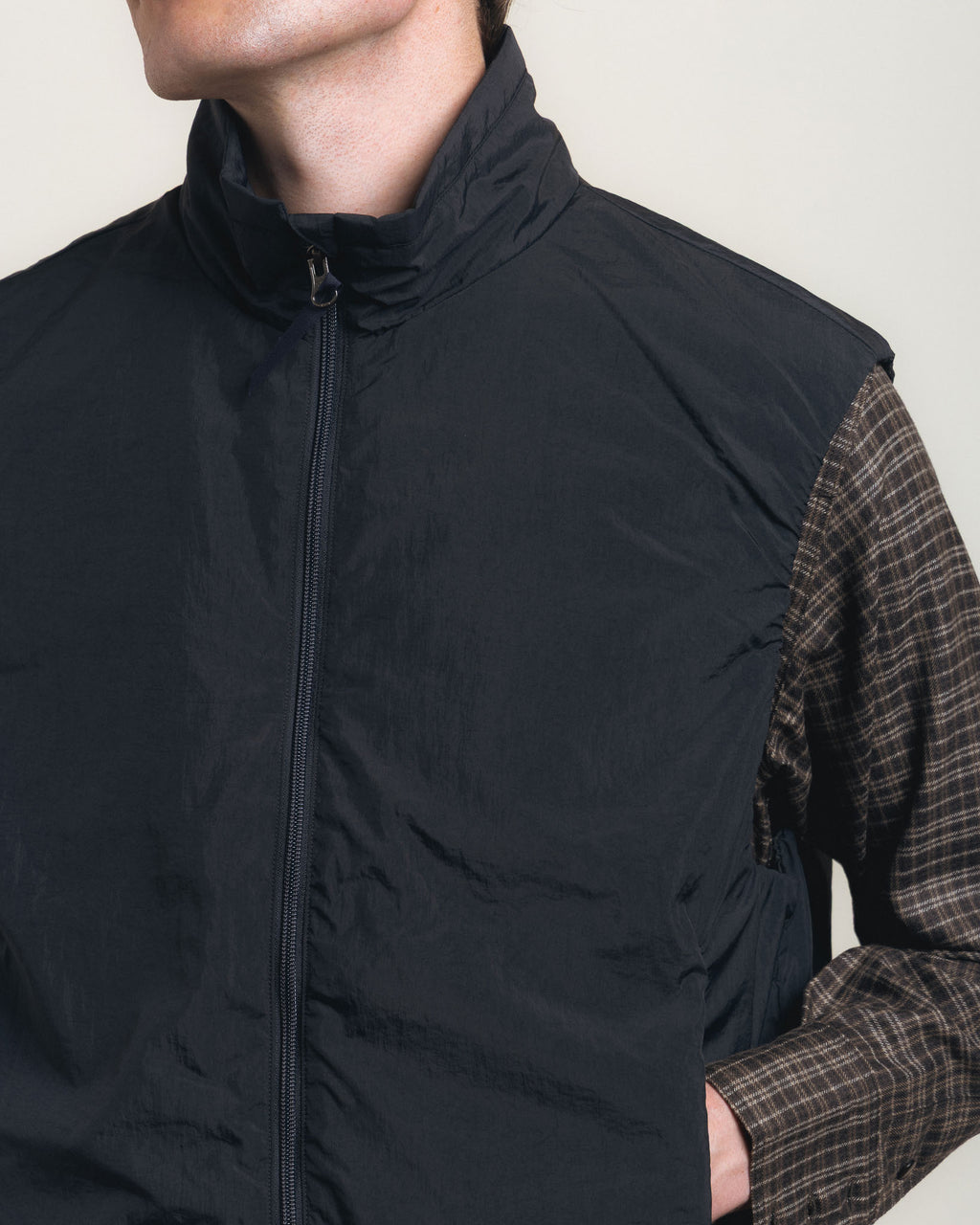 Kaptain Sunshine Shrink Nylon Puff Vest - Navy