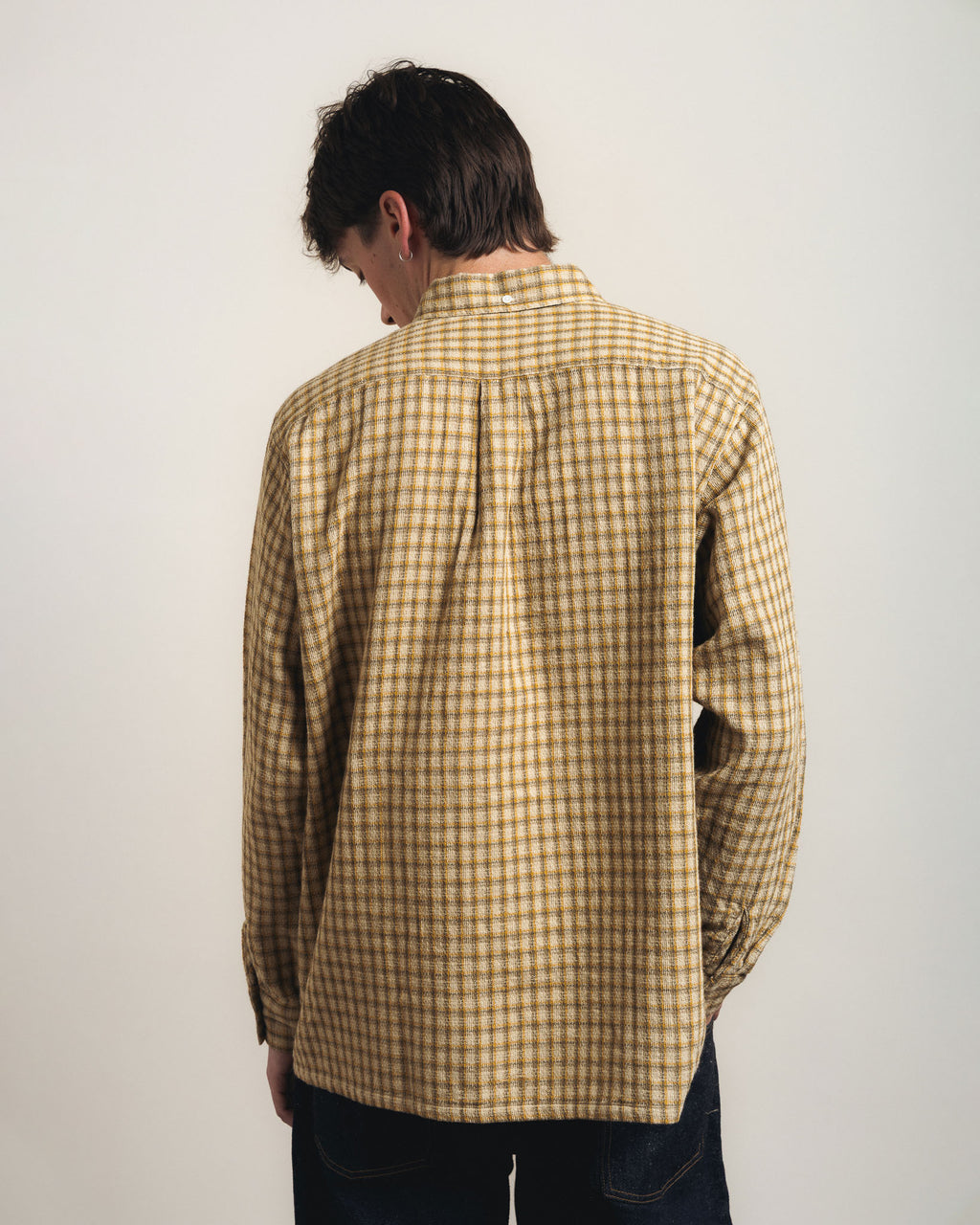 Beams Plus Open B.D. Panama Plaid Double Face - Beige