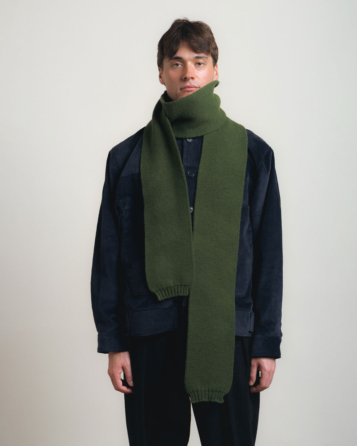 Cawley British Merino Wool Long Scarf - Pine