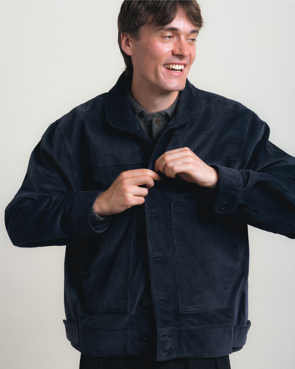Cawley 8-Wale Corduroy Arden Jacket - Dark Navy