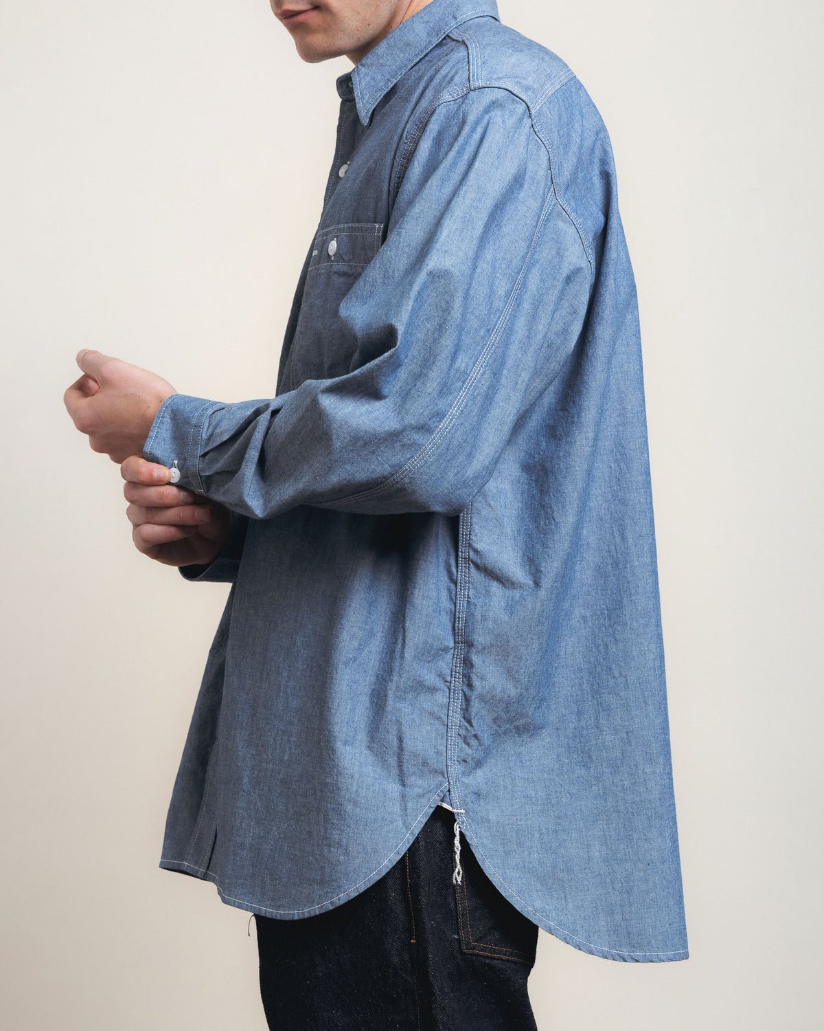 Beams Plus Work Shirt Chamray - Sax