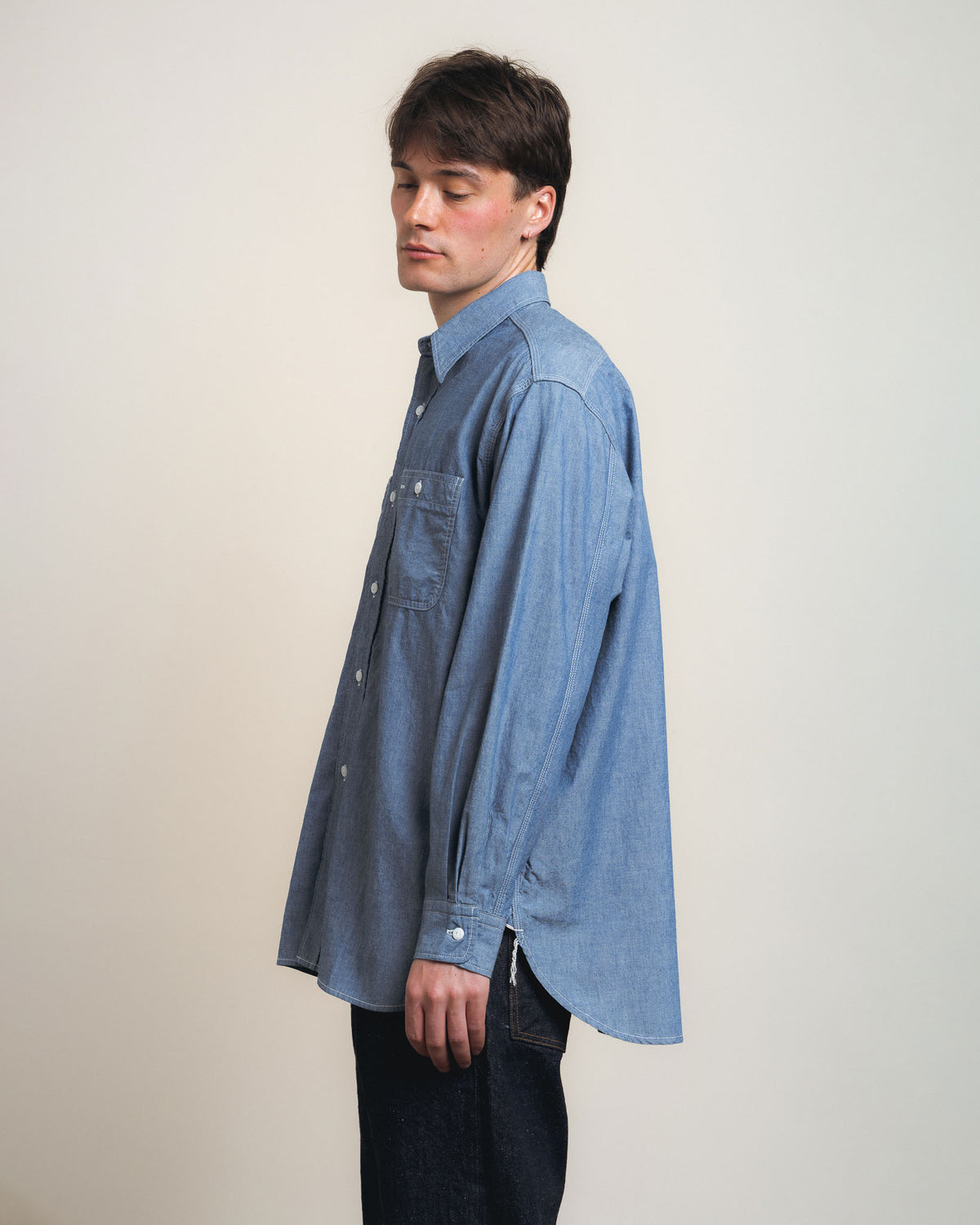 Beams Plus Work Shirt Chamray - Sax