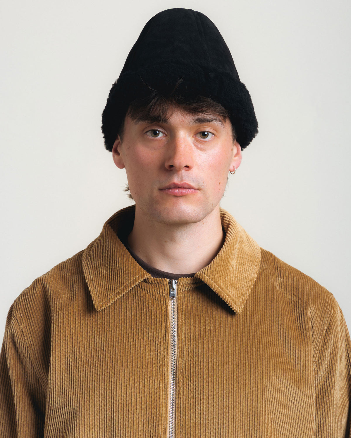 Cawley Francis Sheepskin Cap - Black