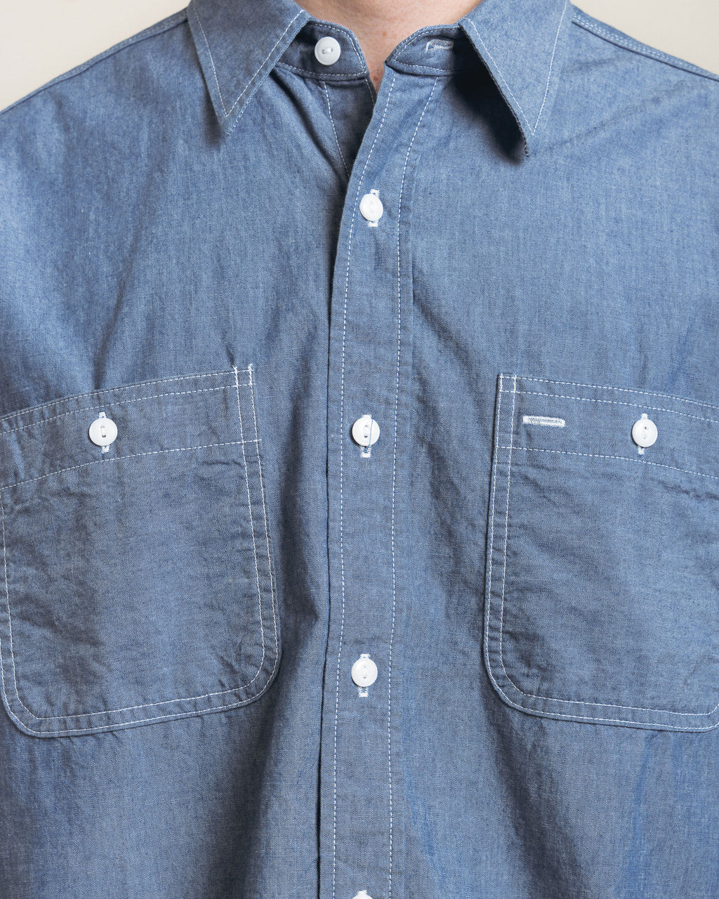 Beams Plus Work Shirt Chamray - Sax